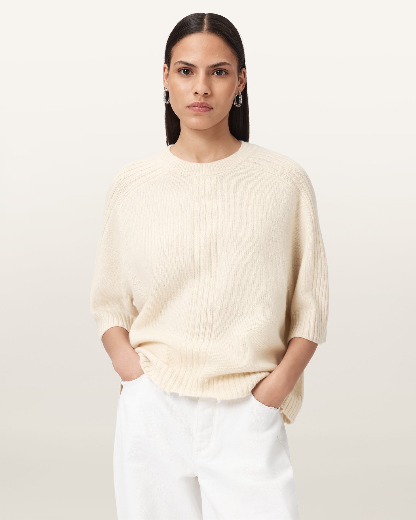Chalk White Color Nix Tee from AllSaints