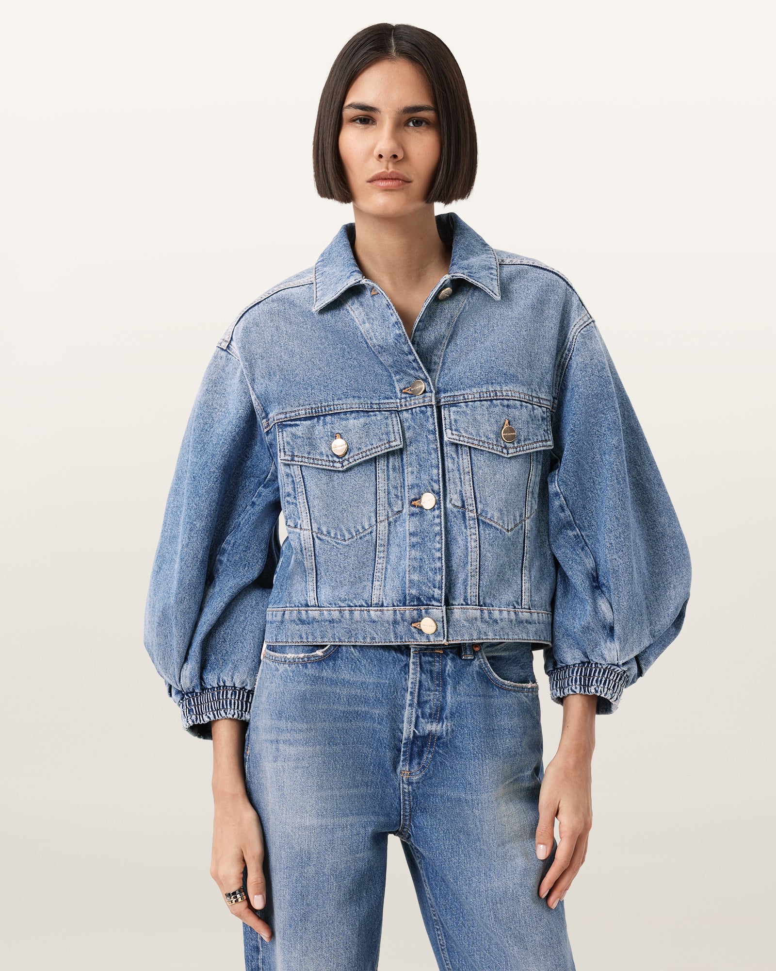 Mid Indigo Color Luca Denim Jacket from AllSaints