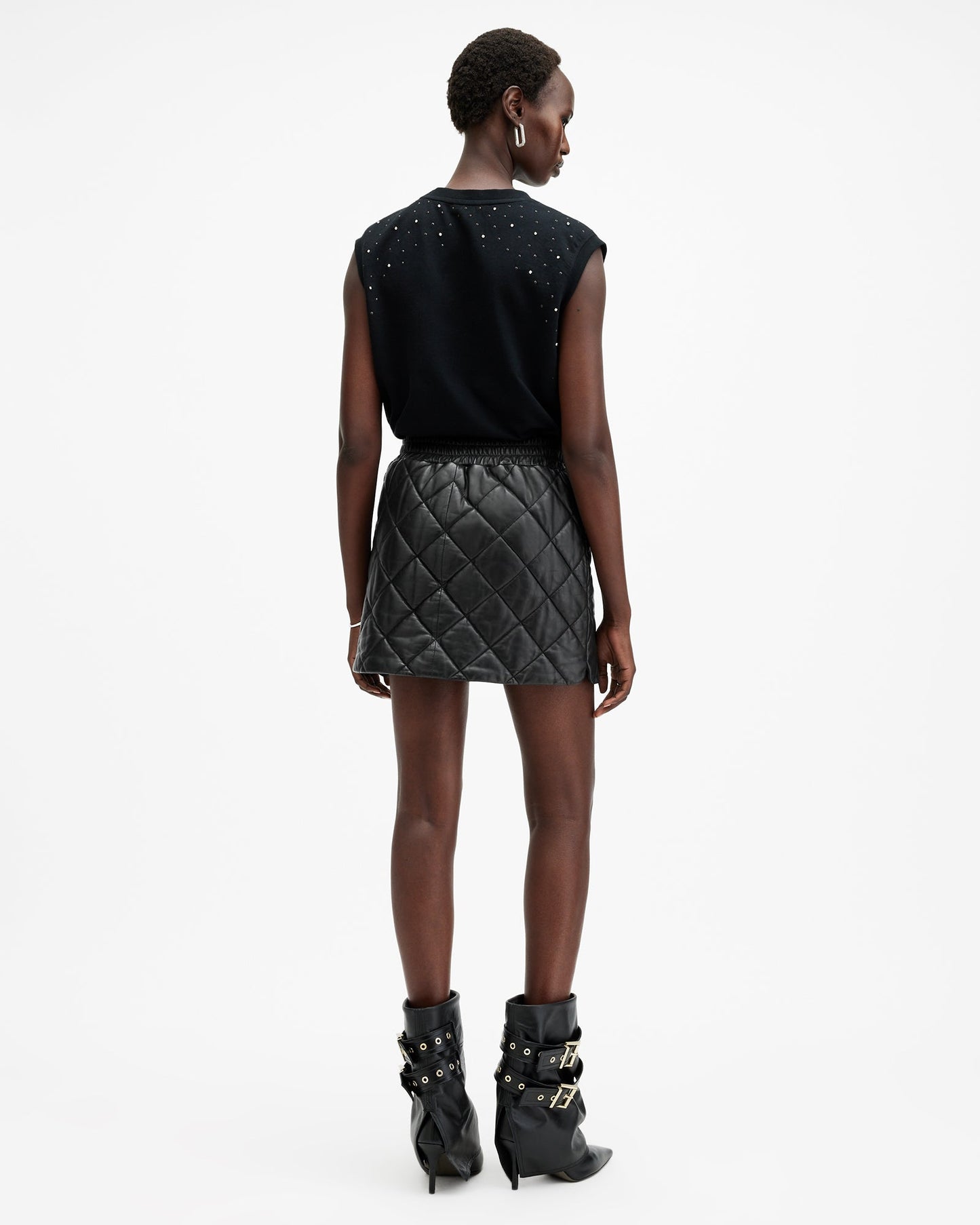 Ottie Quilt Leather Skirt