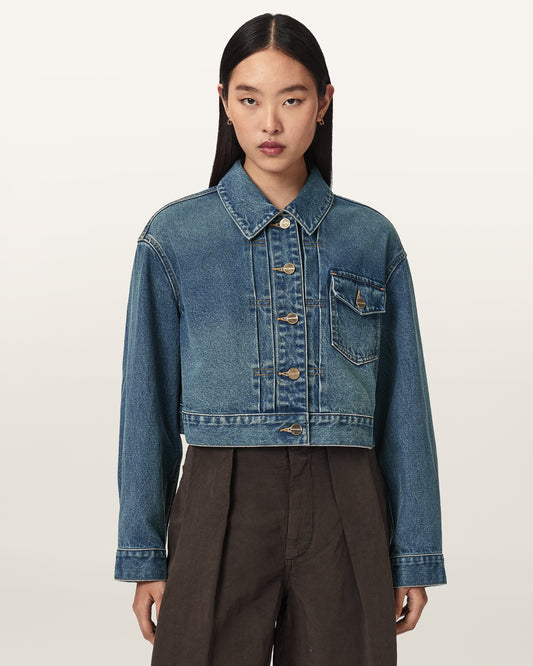 TINTED INDIGO Color Blink Cropped Jacket from AllSaints