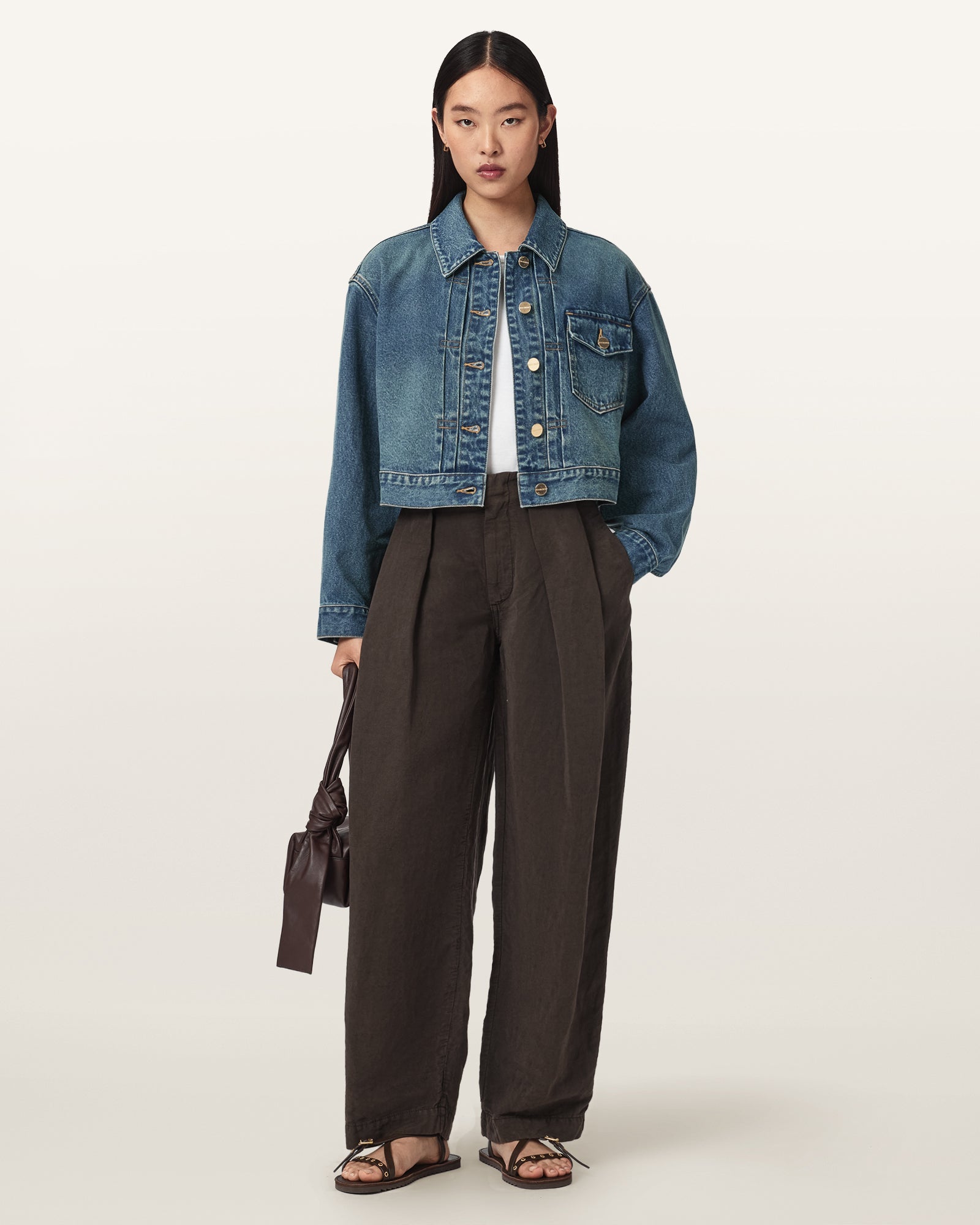 TINTED INDIGO Color Blink Cropped Jacket from AllSaints