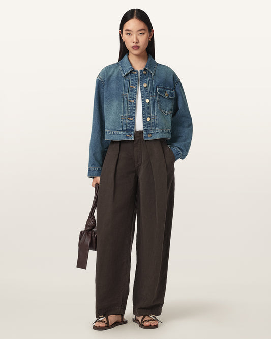 TINTED INDIGO Color Blink Cropped Jacket from AllSaints