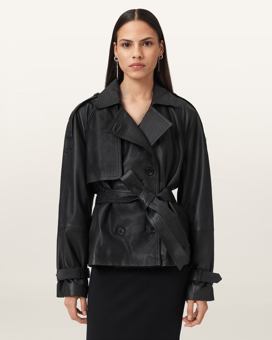 Black Color Reed Leather Jacket from AllSaints