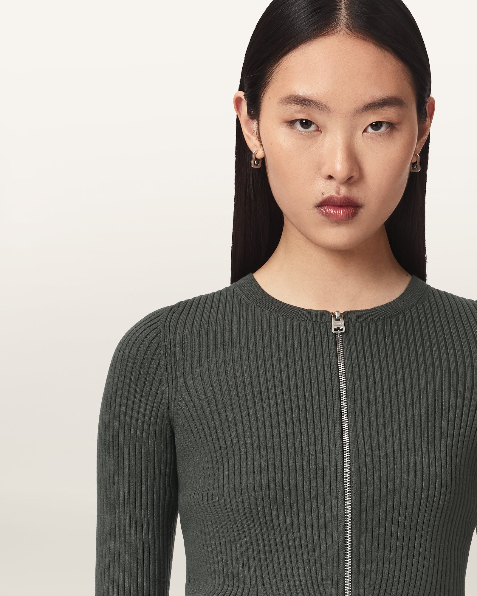 WILD GREEN Color Cruz Zip Cardigan from AllSaints