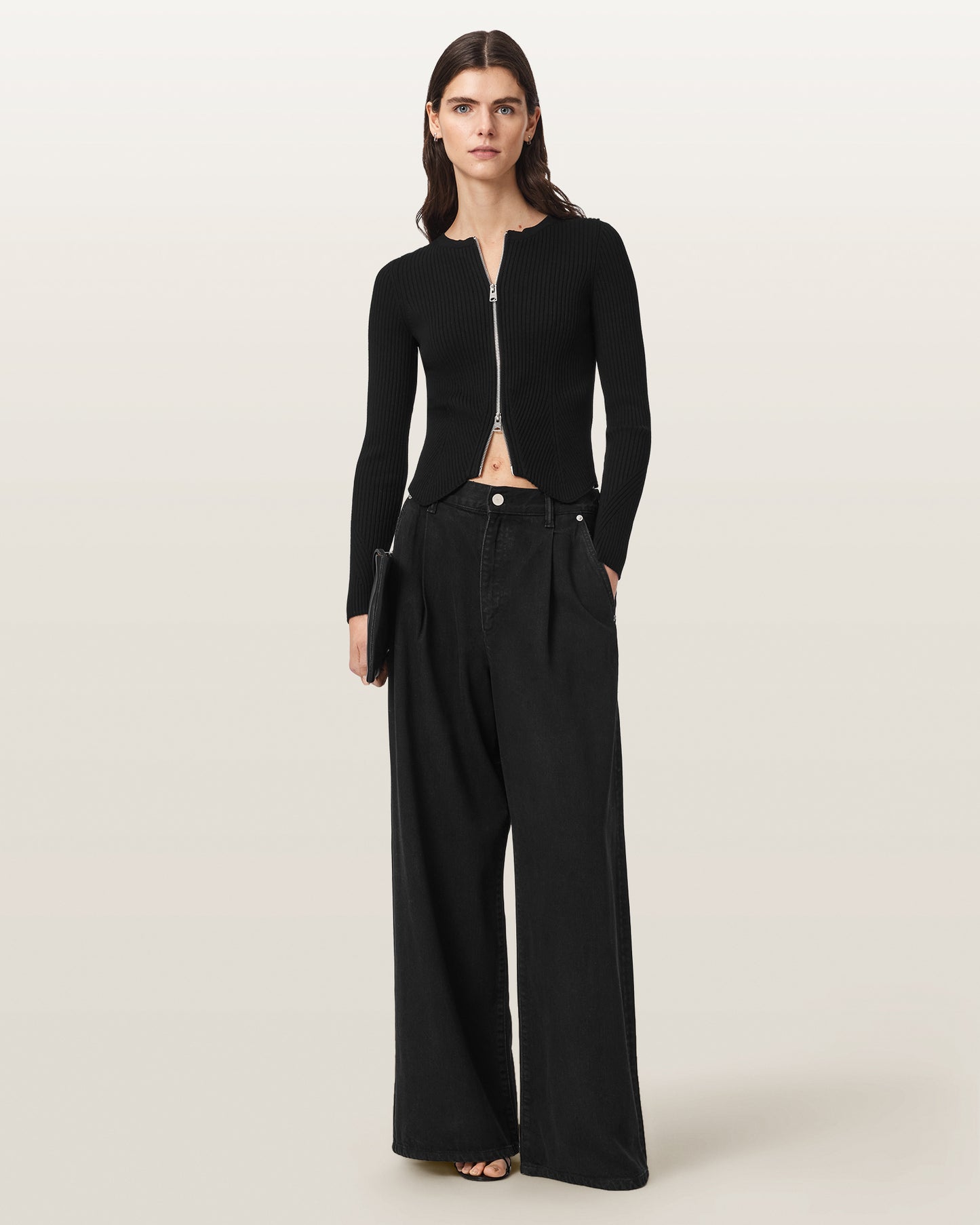 Black Color Cruz Zip Cardigan from AllSaints
