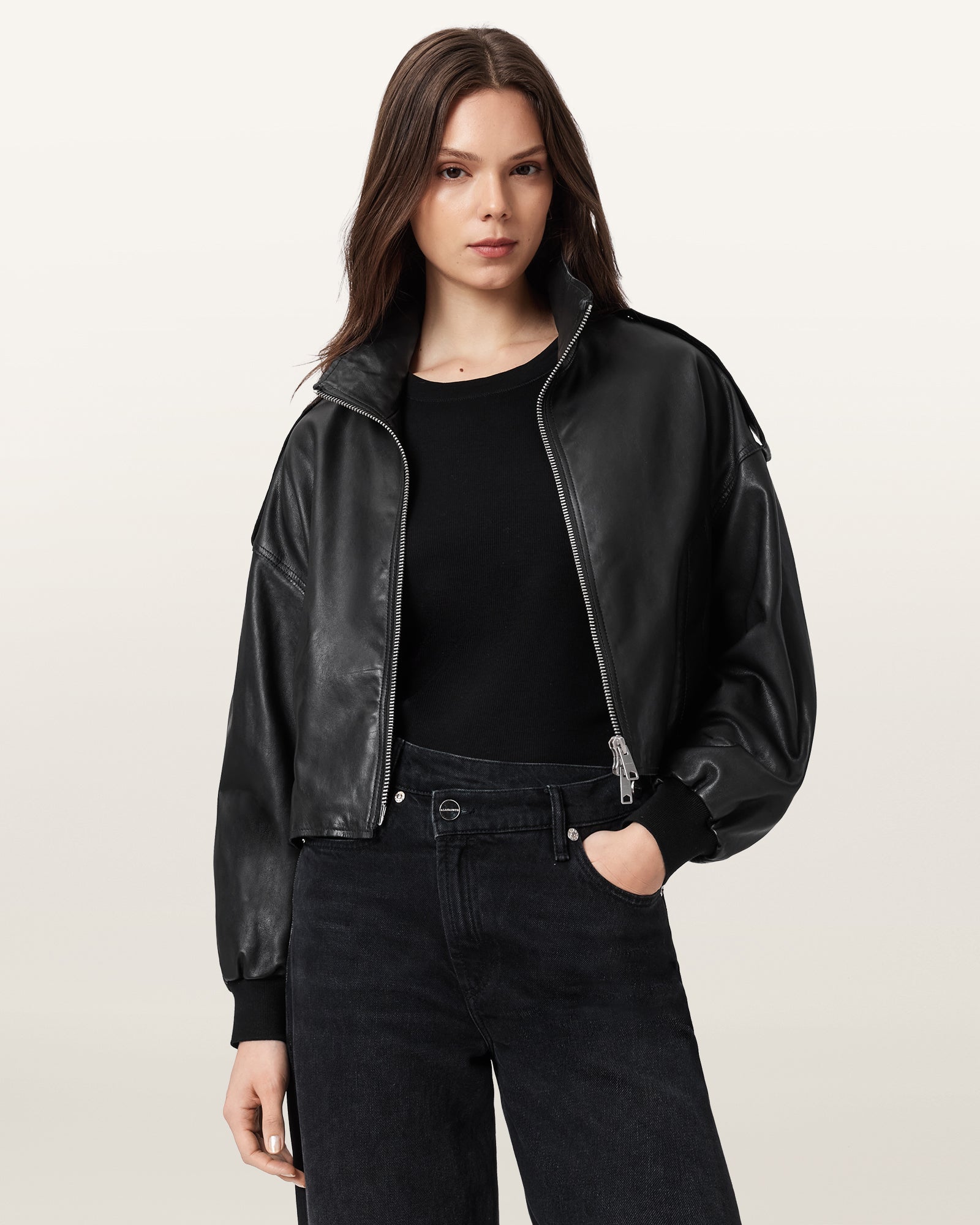 Black Color Lowden Leather Jacket from AllSaints