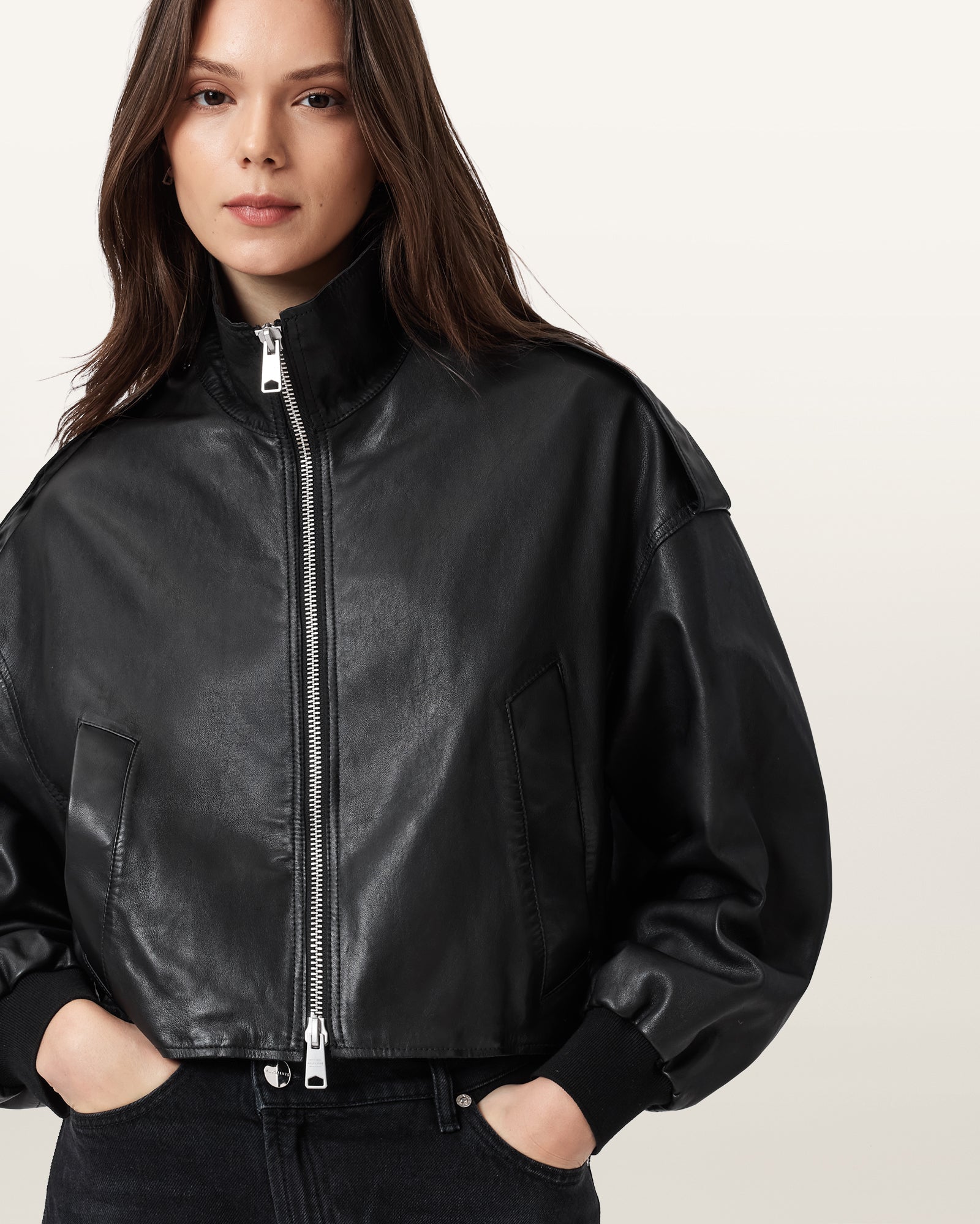 Black Color Lowden Leather Jacket from AllSaints