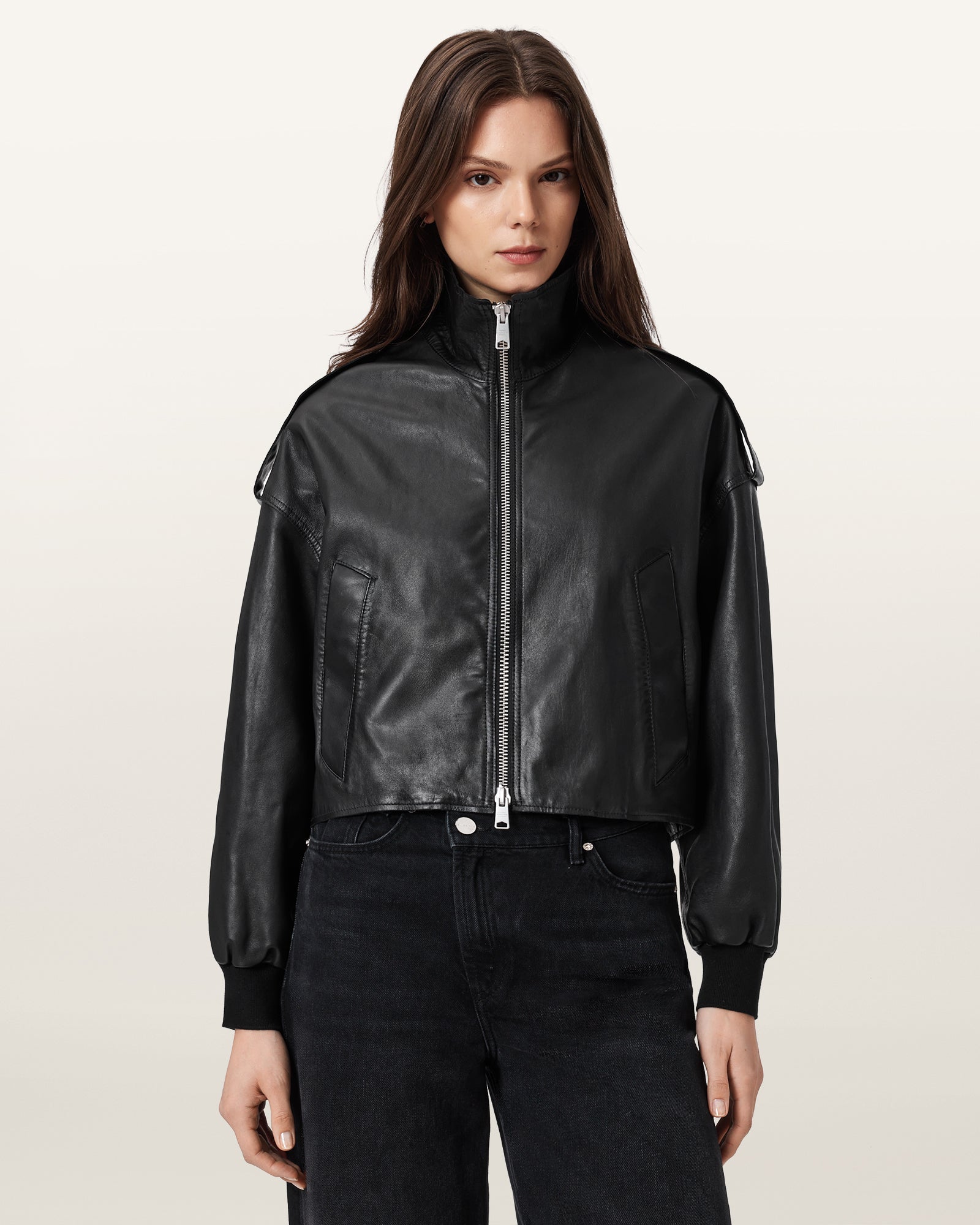 Black Color Lowden Leather Jacket from AllSaints