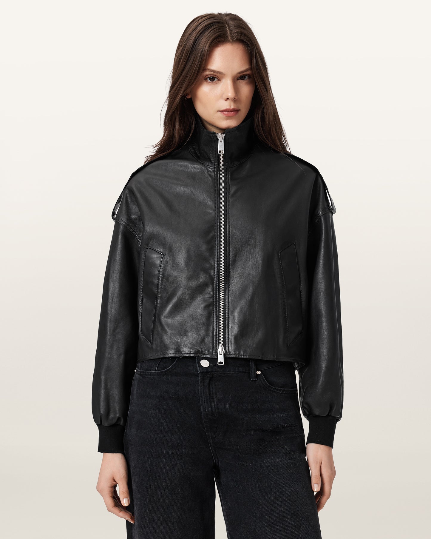 Black Color Lowden Leather Jacket from AllSaints