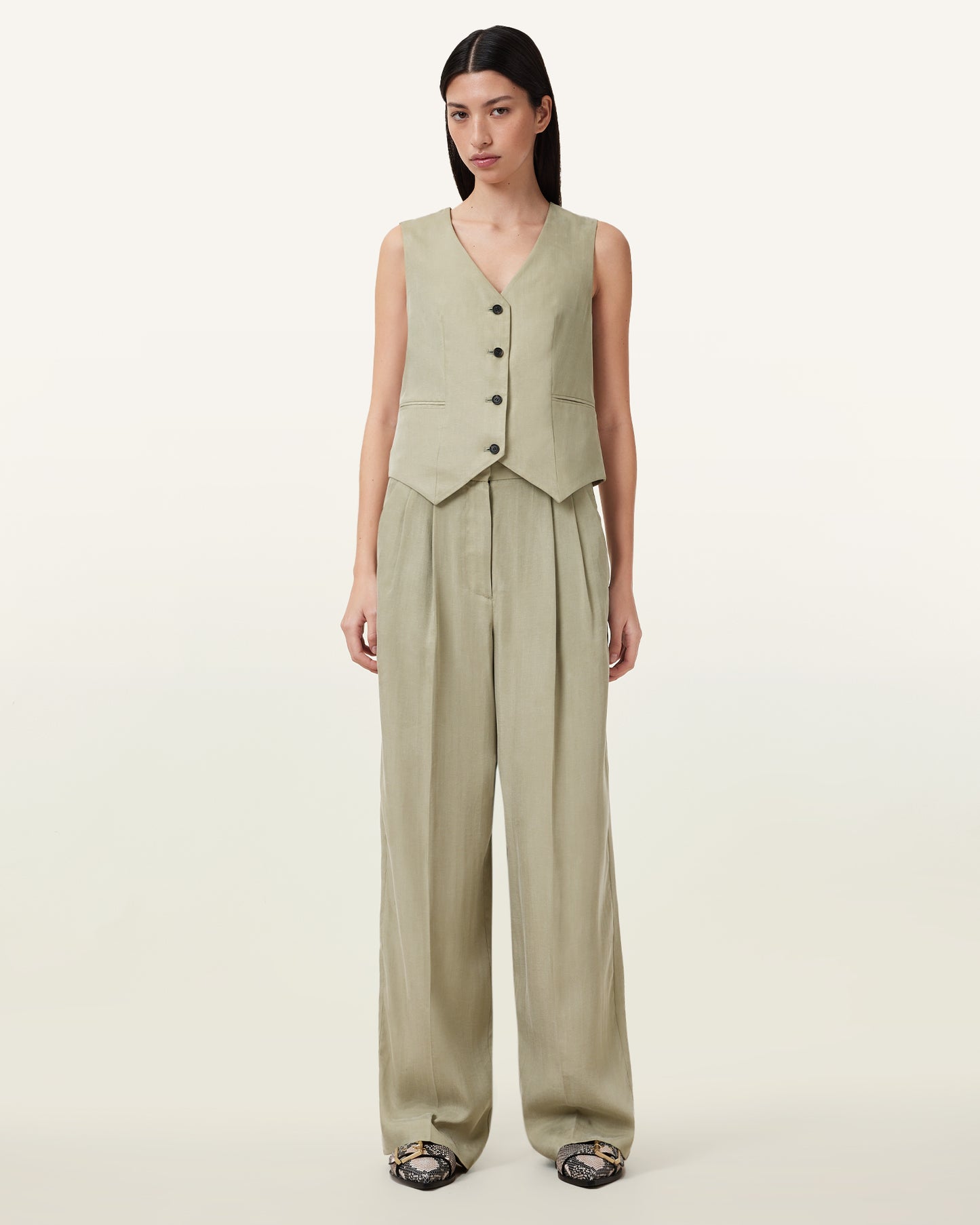 SAGE GREEN Color Averie Ten Trouser from AllSaints