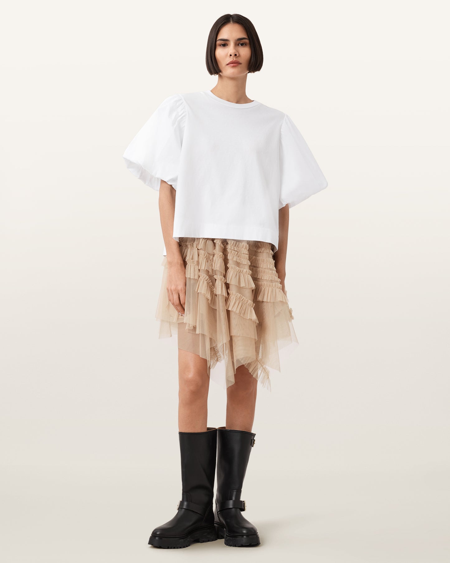 BLUSH PINK Color Jayde Tulle Skirt from AllSaints