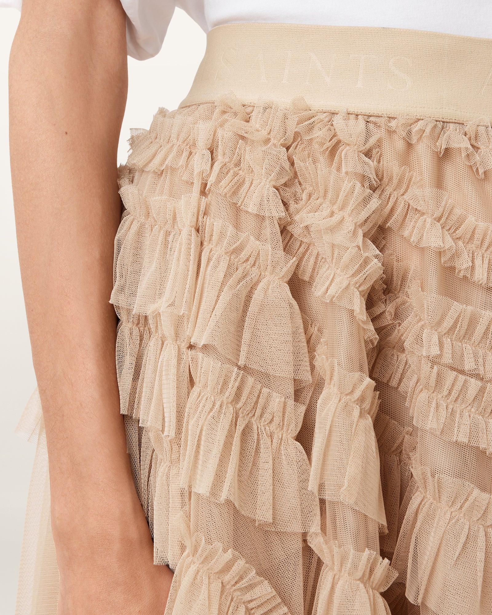 BLUSH PINK Color Jayde Tulle Skirt from AllSaints