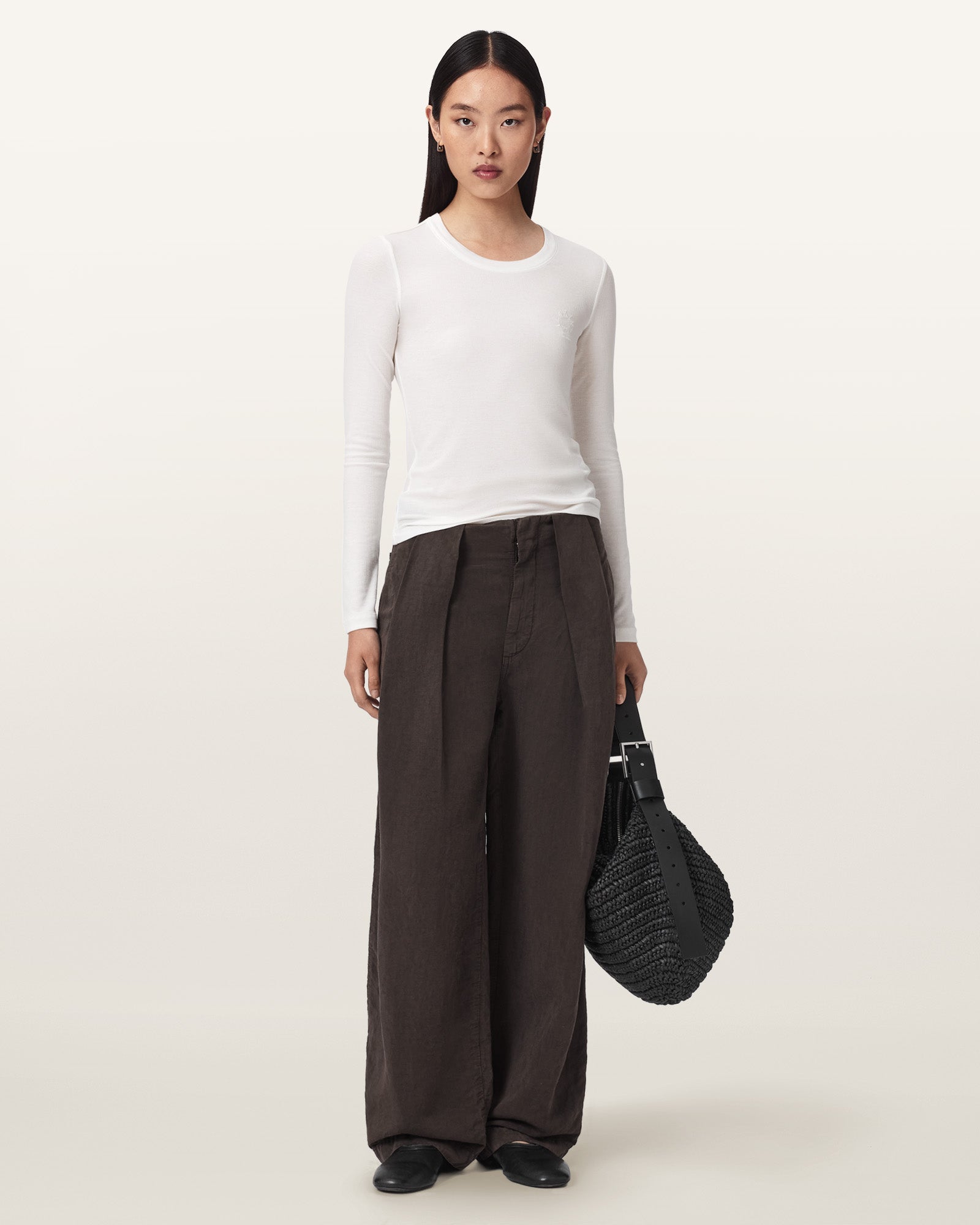 White Color Rina Haven LS Tee from AllSaints
