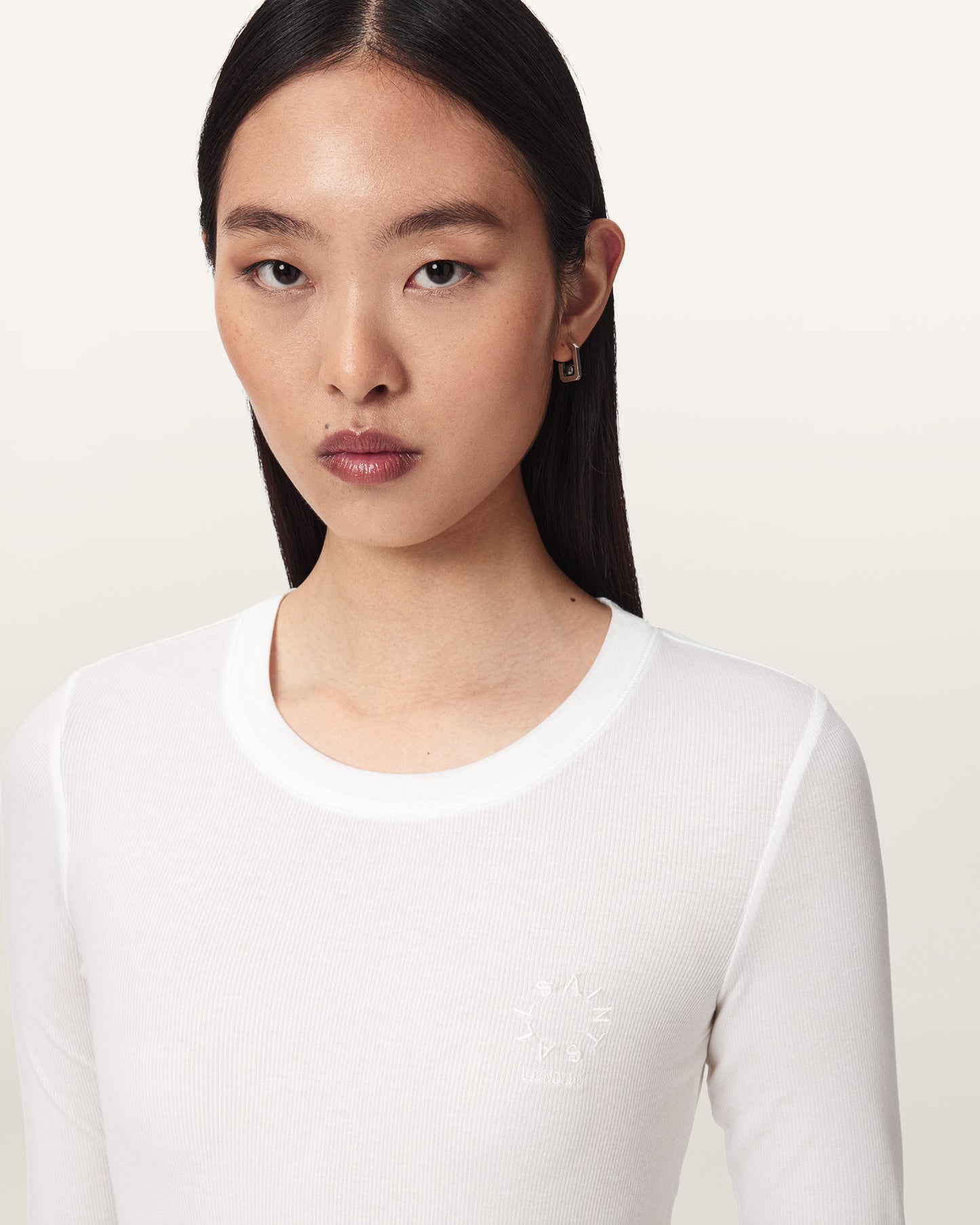 White Color Rina Haven LS Tee from AllSaints