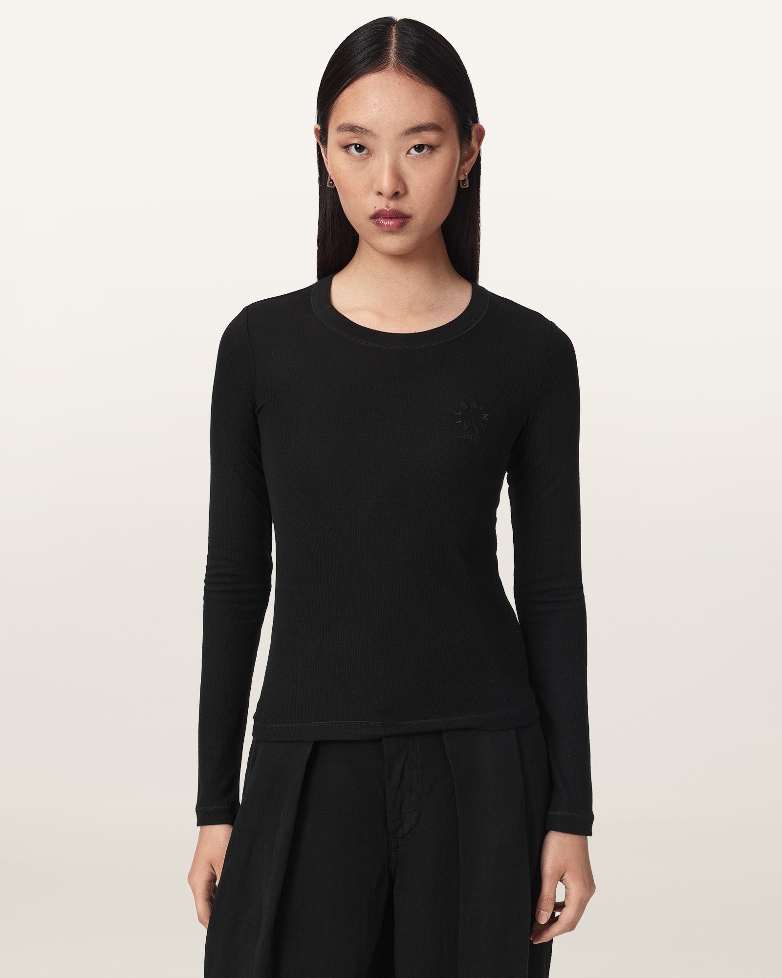 Black Color Rina Haven LS Tee from AllSaints