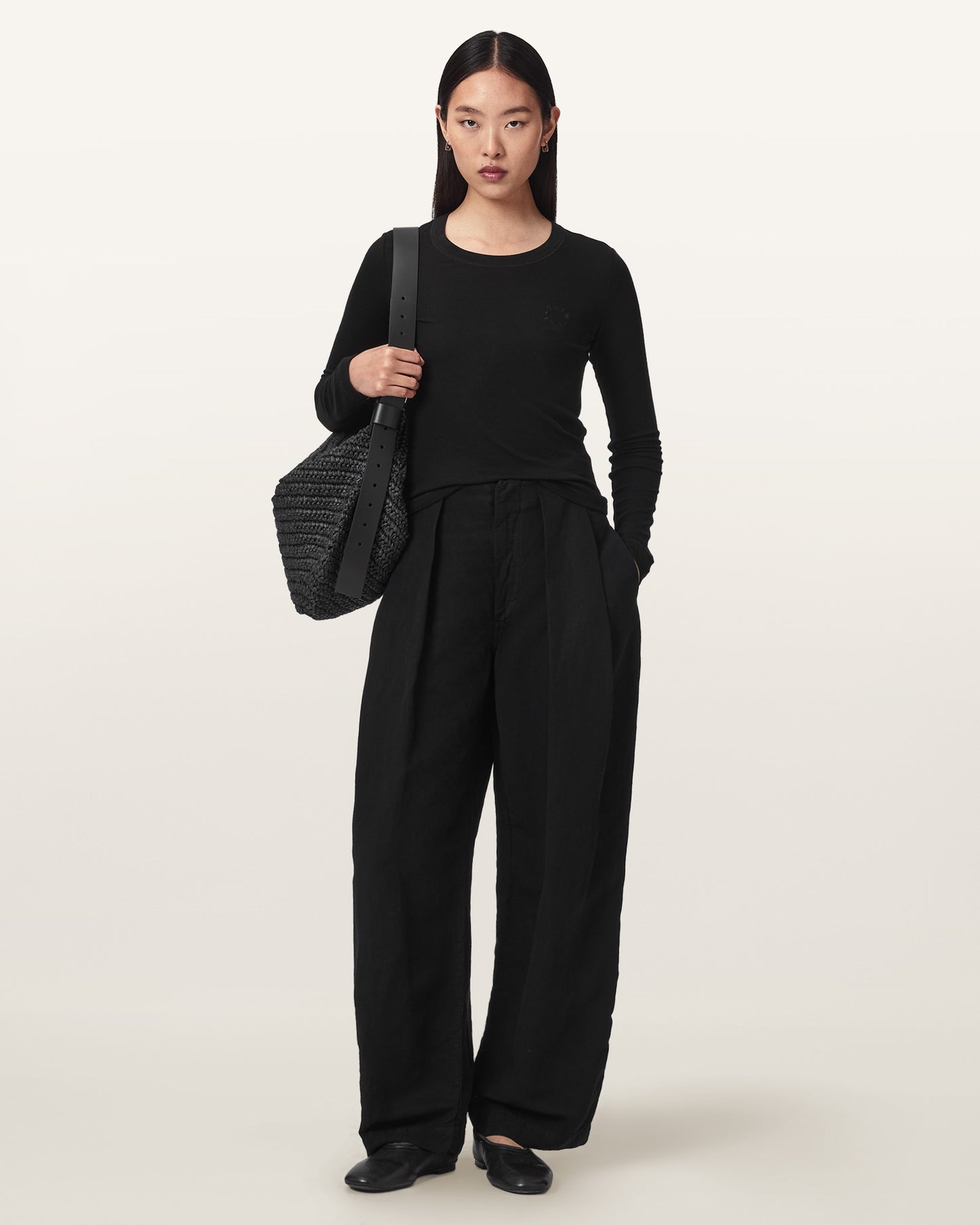 Black Color Rina Haven LS Tee from AllSaints