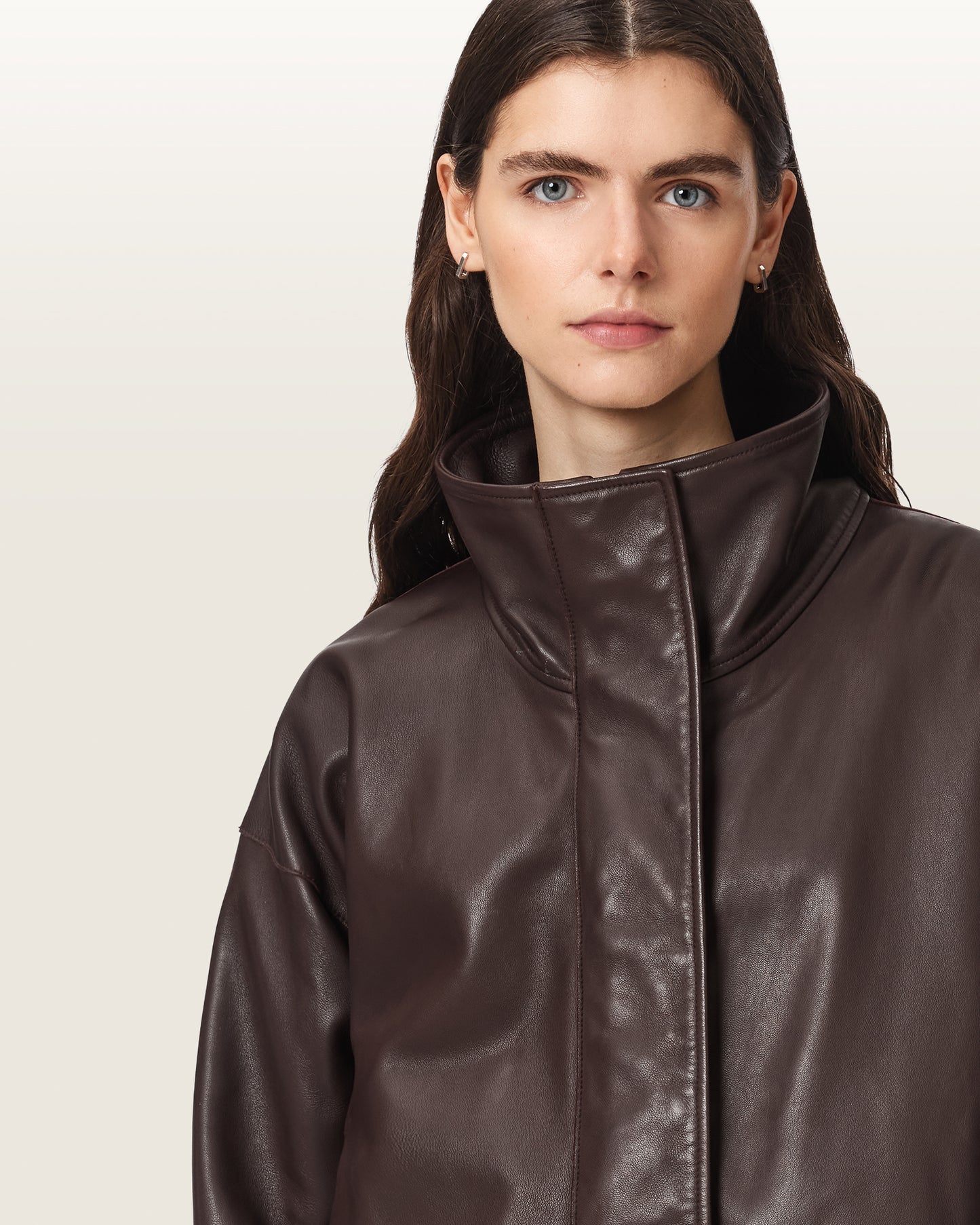 OXBLOOD RED Color Ryder Leather Jacket from AllSaints