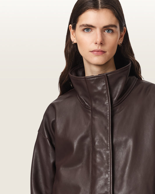 OXBLOOD RED Color Ryder Leather Jacket from AllSaints