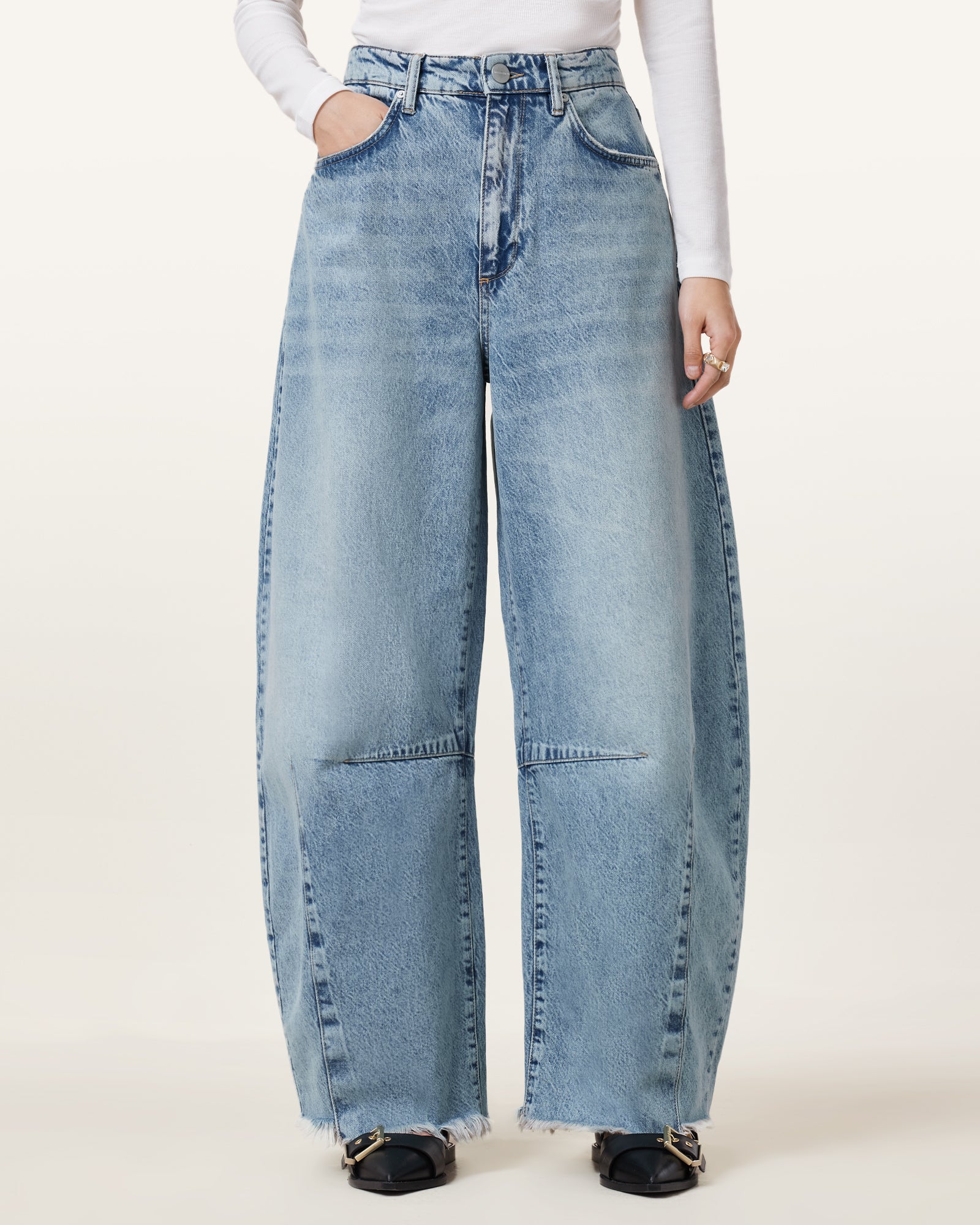 Light Indigo Color Jett Barrel Jean from AllSaints