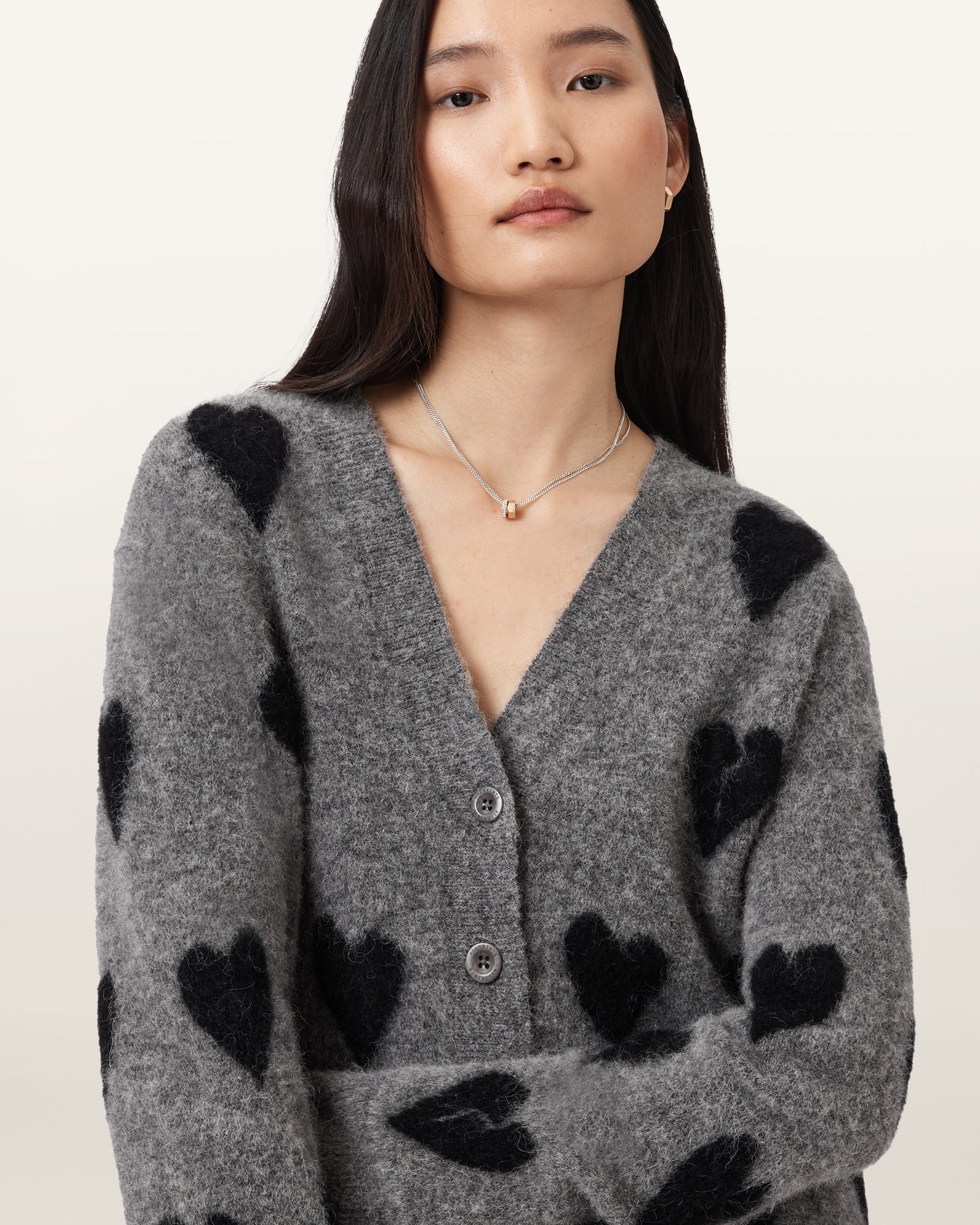 Grey/Black Color Amora Cardigan from AllSaints