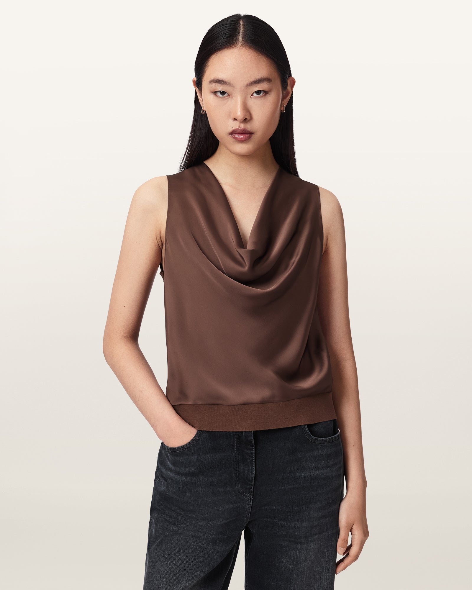 PENNY BROWN Color Zoey Cowl Knitted Top from AllSaints