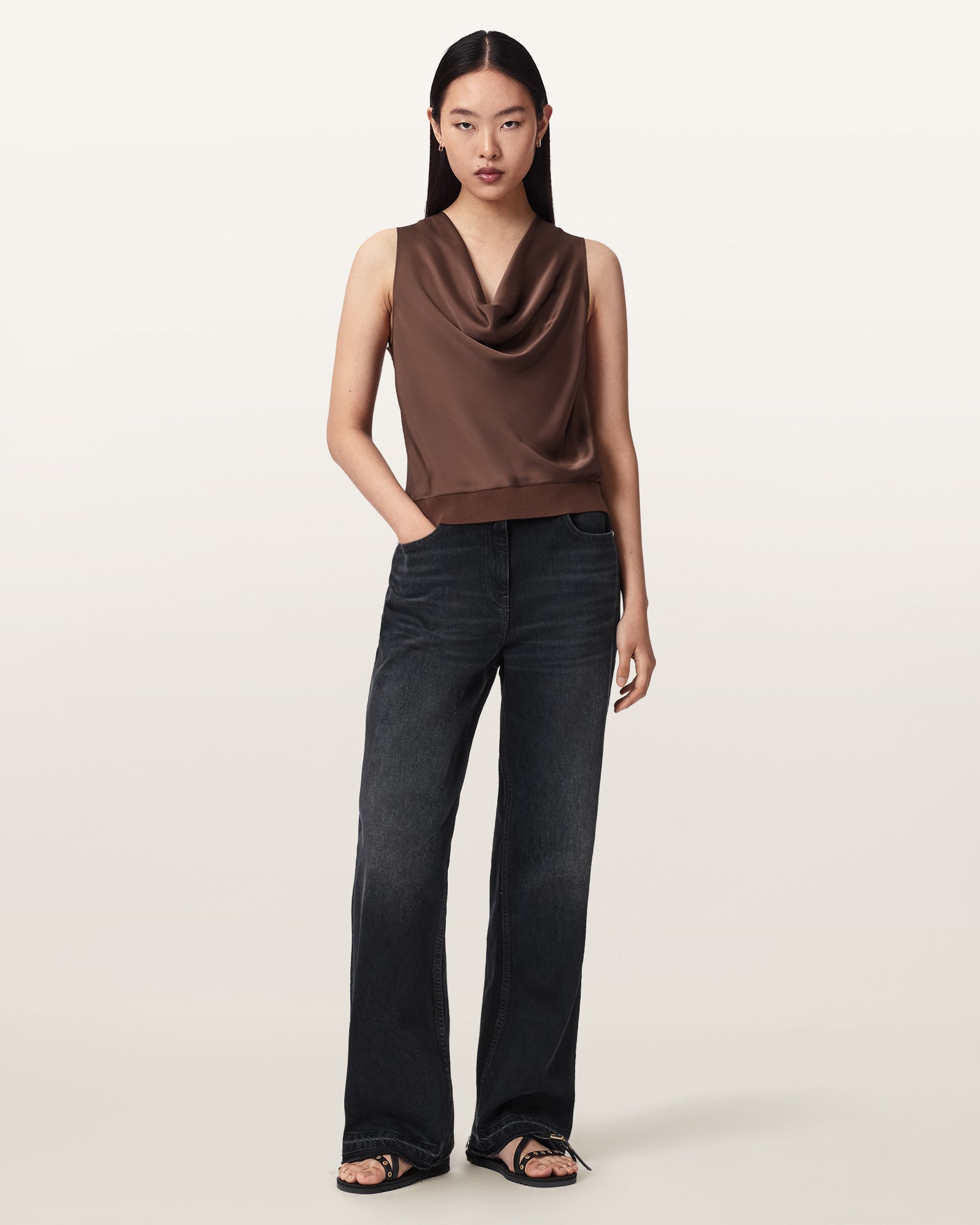 PENNY BROWN Color Zoey Cowl Knitted Top from AllSaints