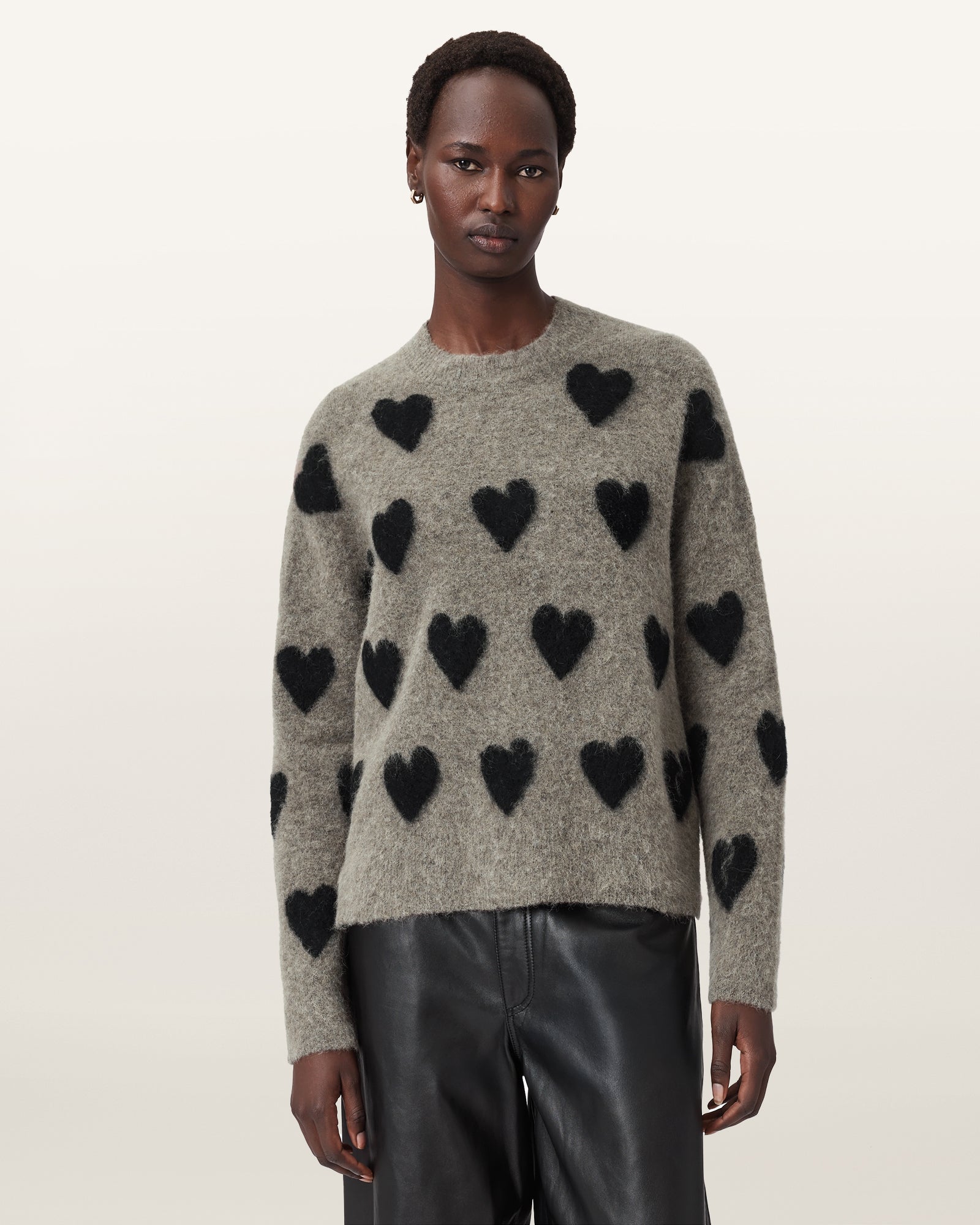 WALNUT BROWN/BLACK Color Amora Jumper from AllSaints