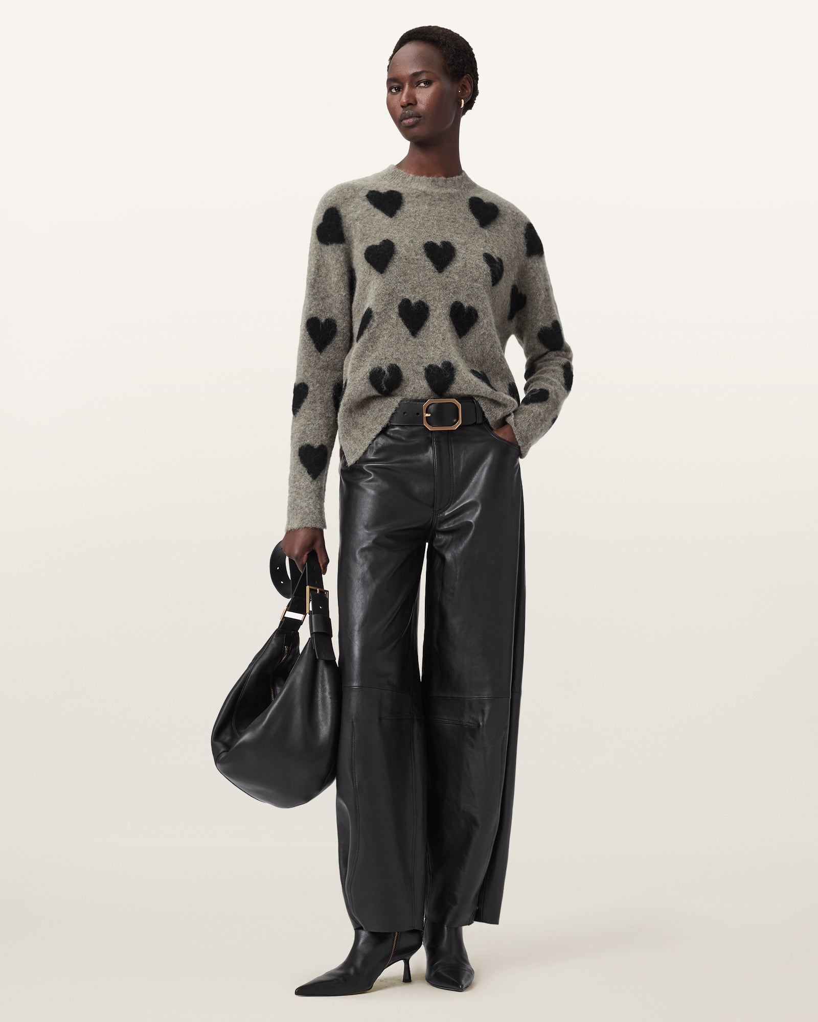 WALNUT BROWN/BLACK Color Amora Jumper from AllSaints