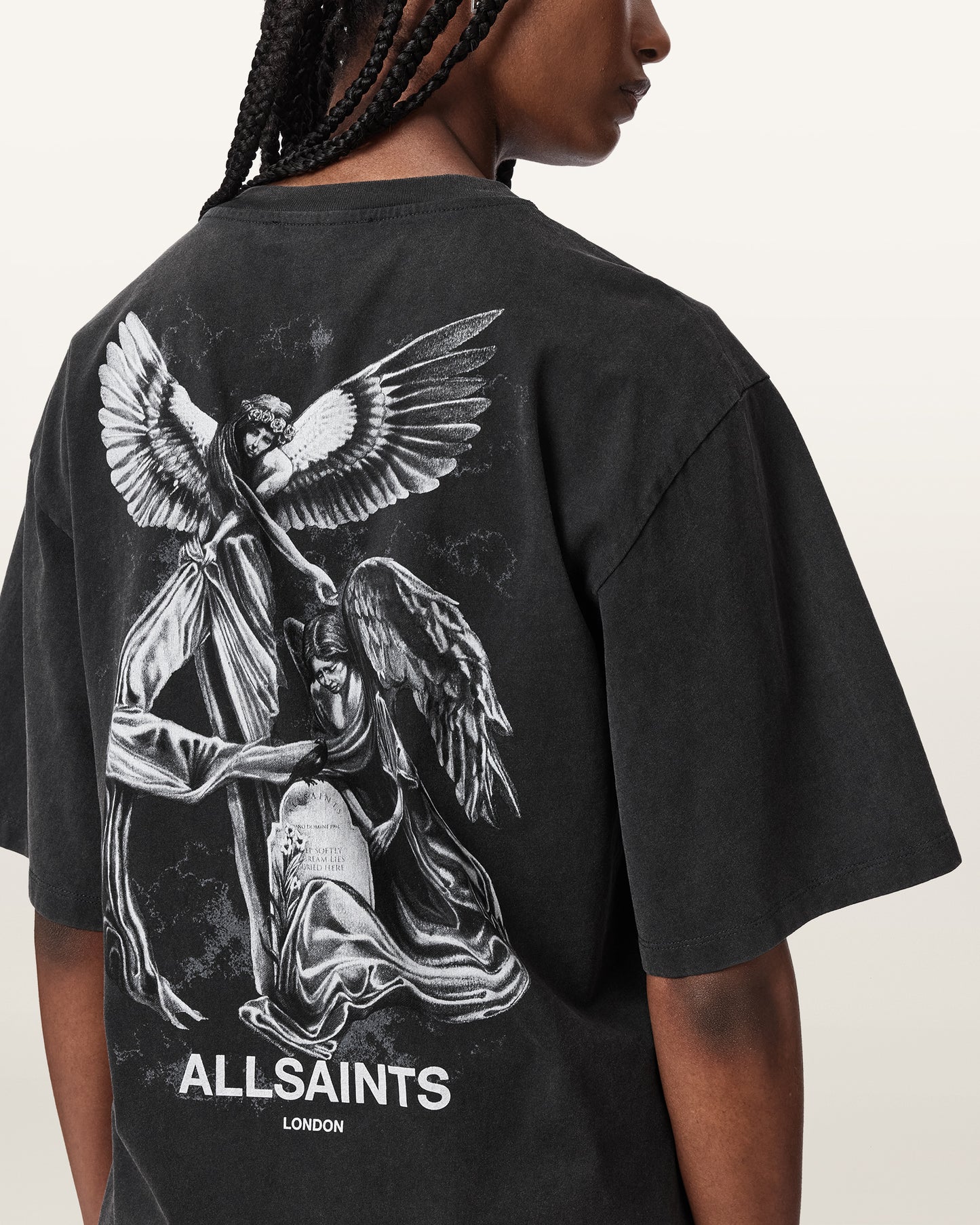 Washed Black Color Seraph Amelie SS Tee from AllSaints