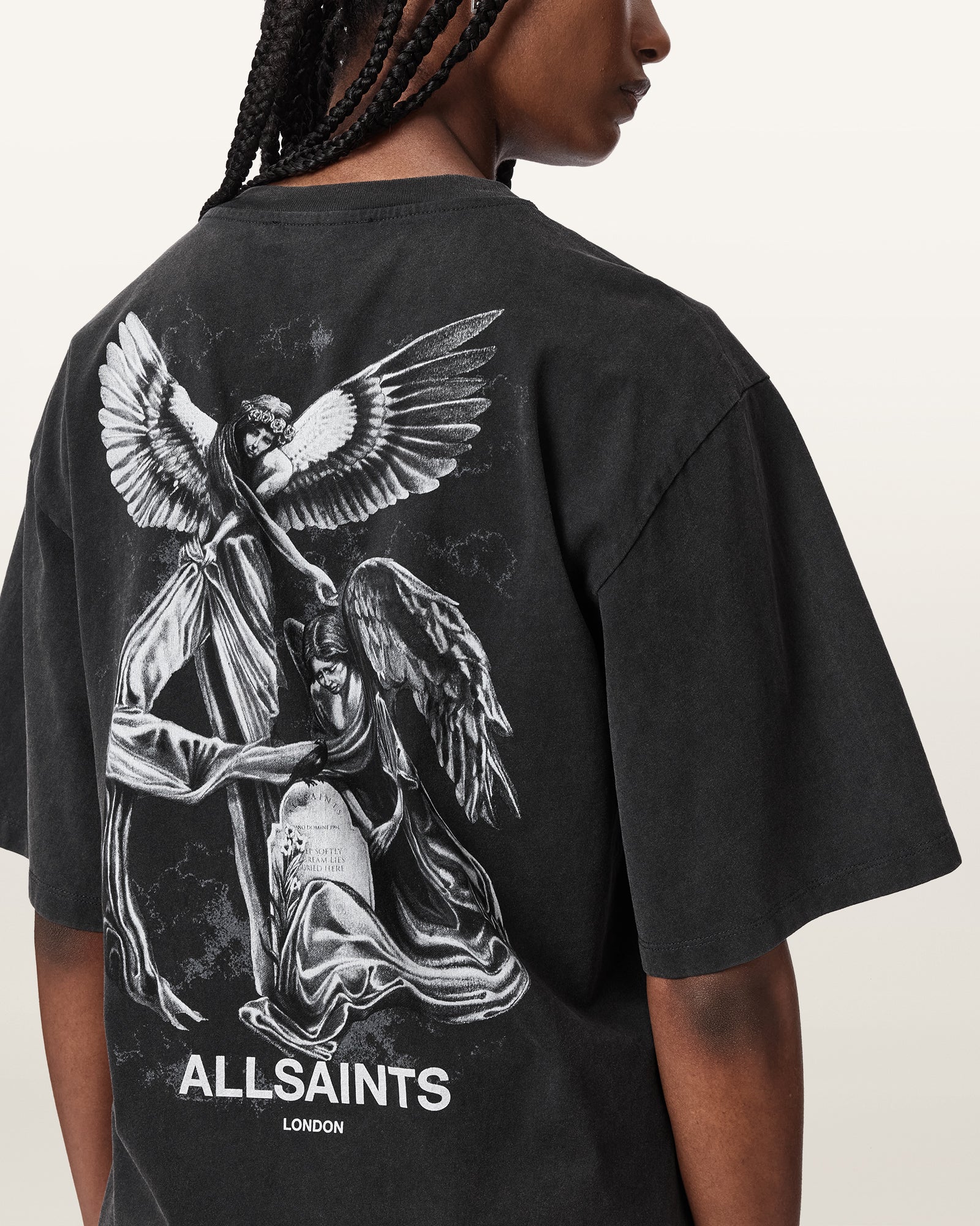 Washed Black Color Seraph Amelie SS Tee from AllSaints