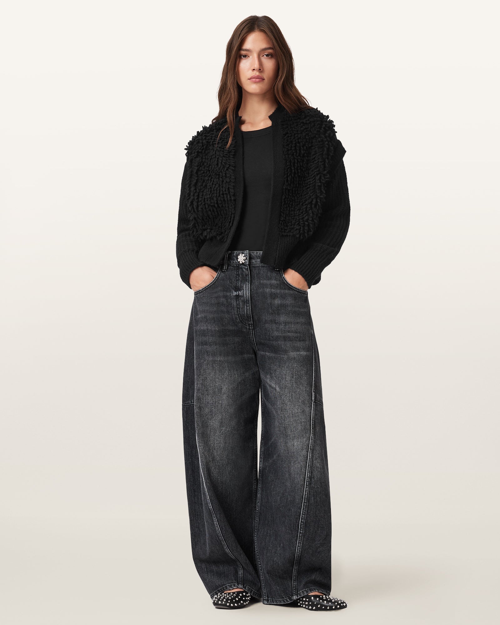 Black Color Elias Cardigan from AllSaints