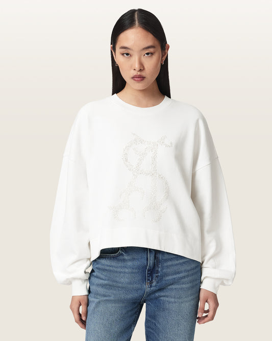 Optic White Color Reflex Lila Sweatshirt from AllSaints