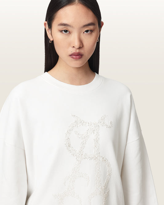 Optic White Color Reflex Lila Sweatshirt from AllSaints