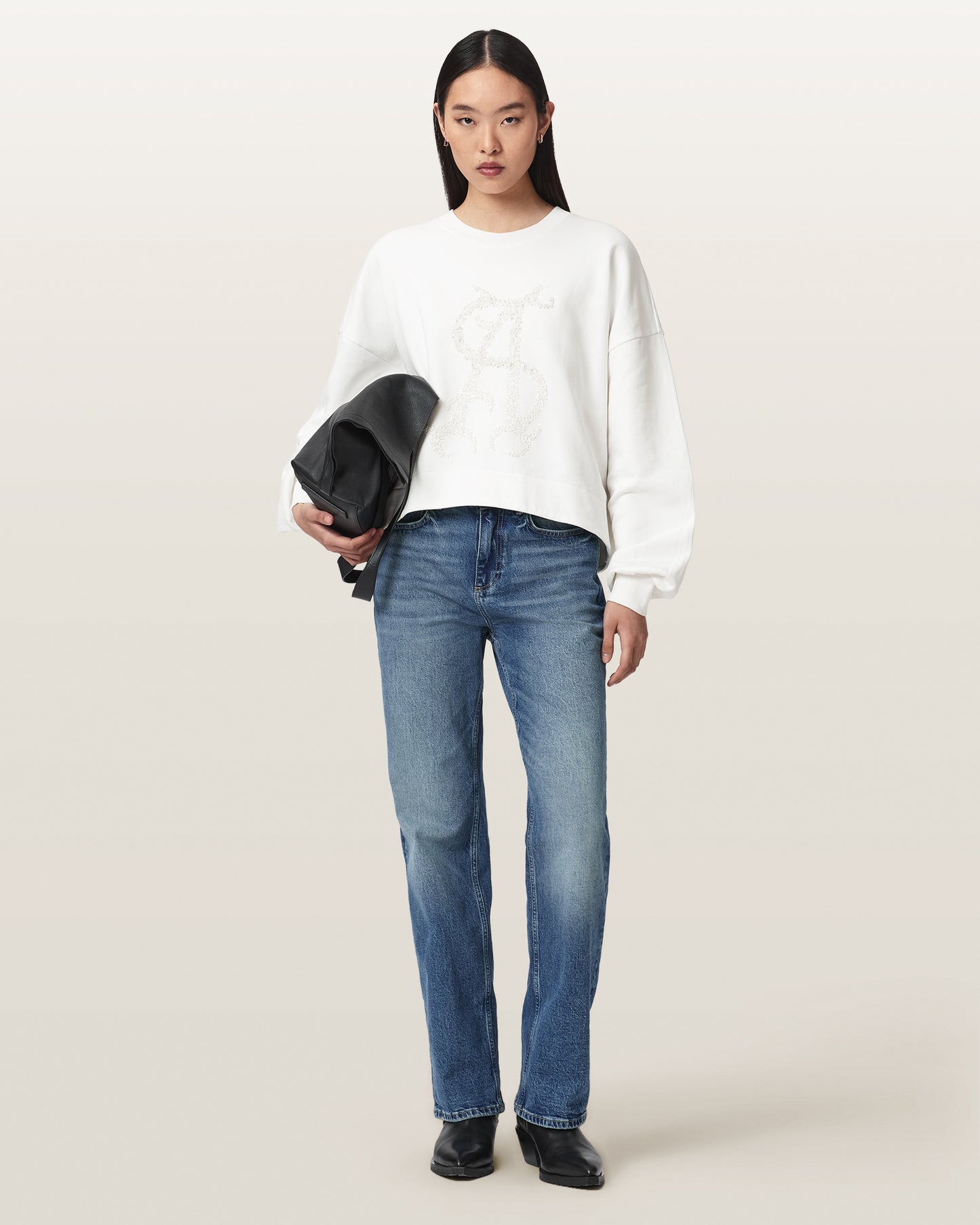 Optic White Color Reflex Lila Sweatshirt from AllSaints