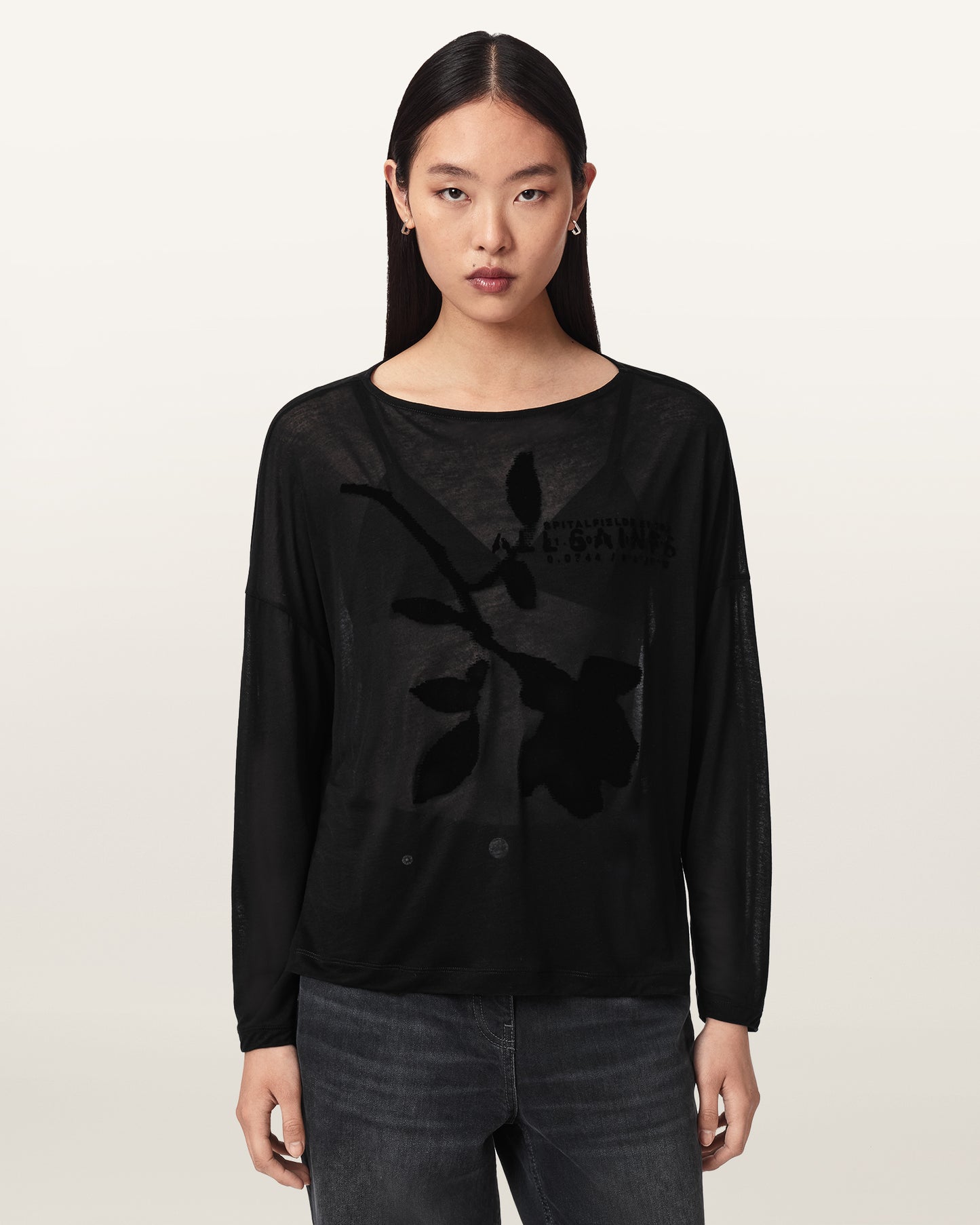 Black Color Athea Rita Tee from AllSaints