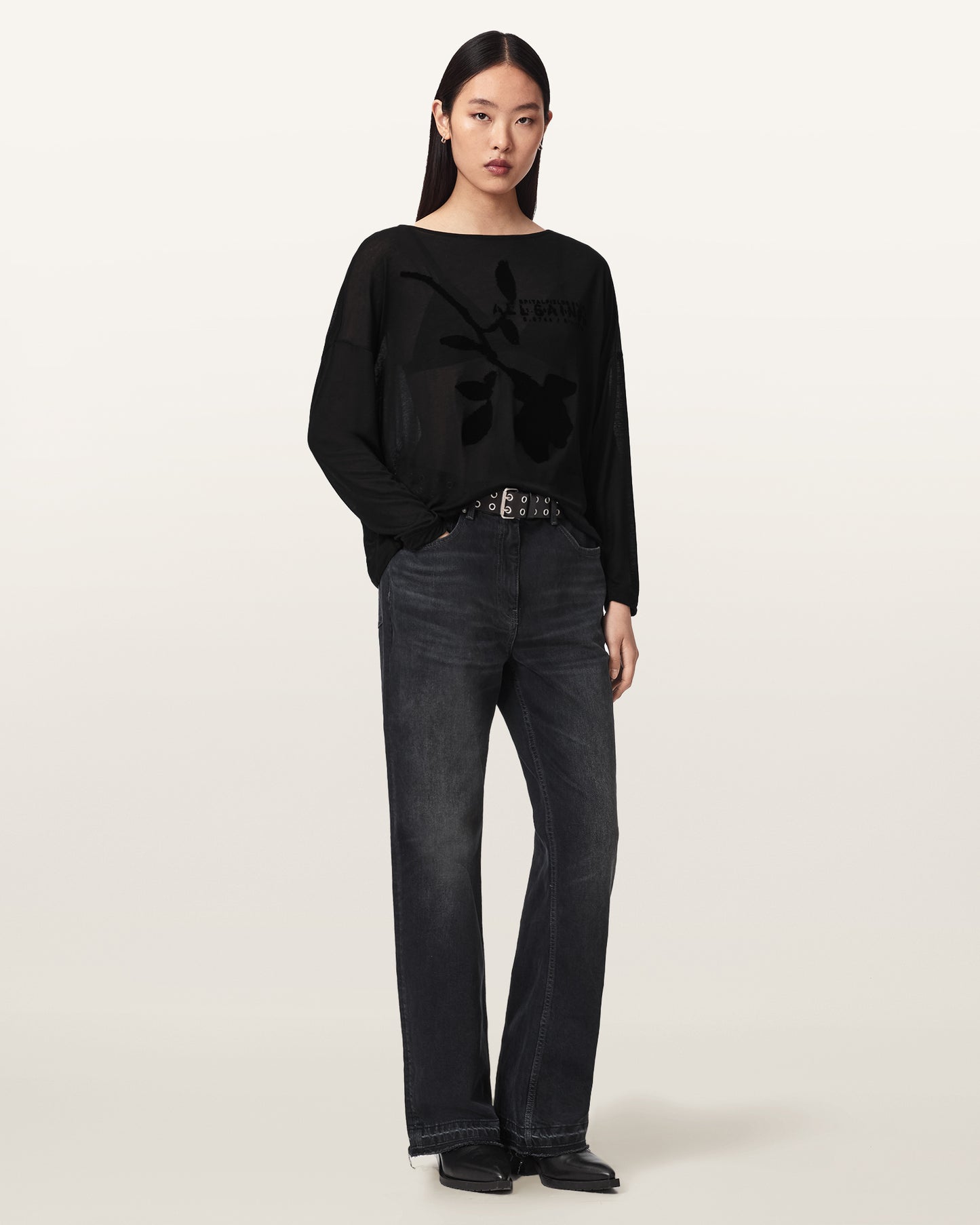 Black Color Athea Rita Tee from AllSaints