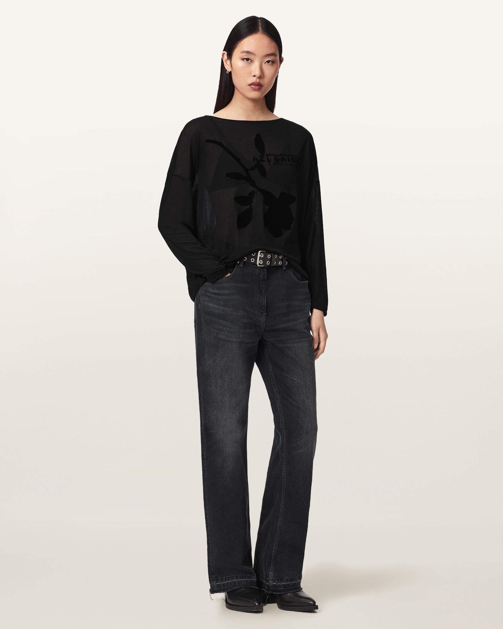 Black Color Athea Rita Tee from AllSaints