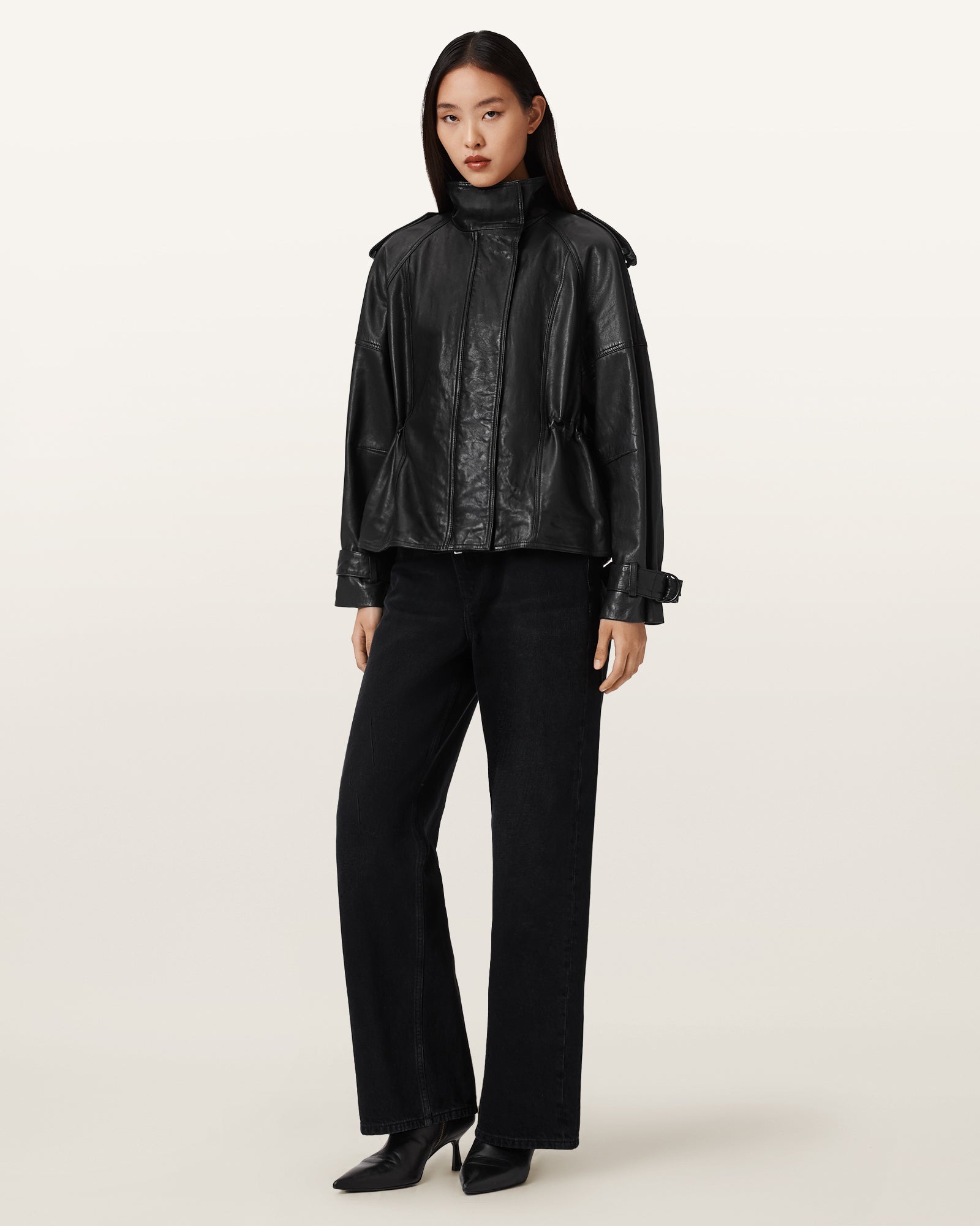 Black Color Serne Leather Jacket from AllSaints