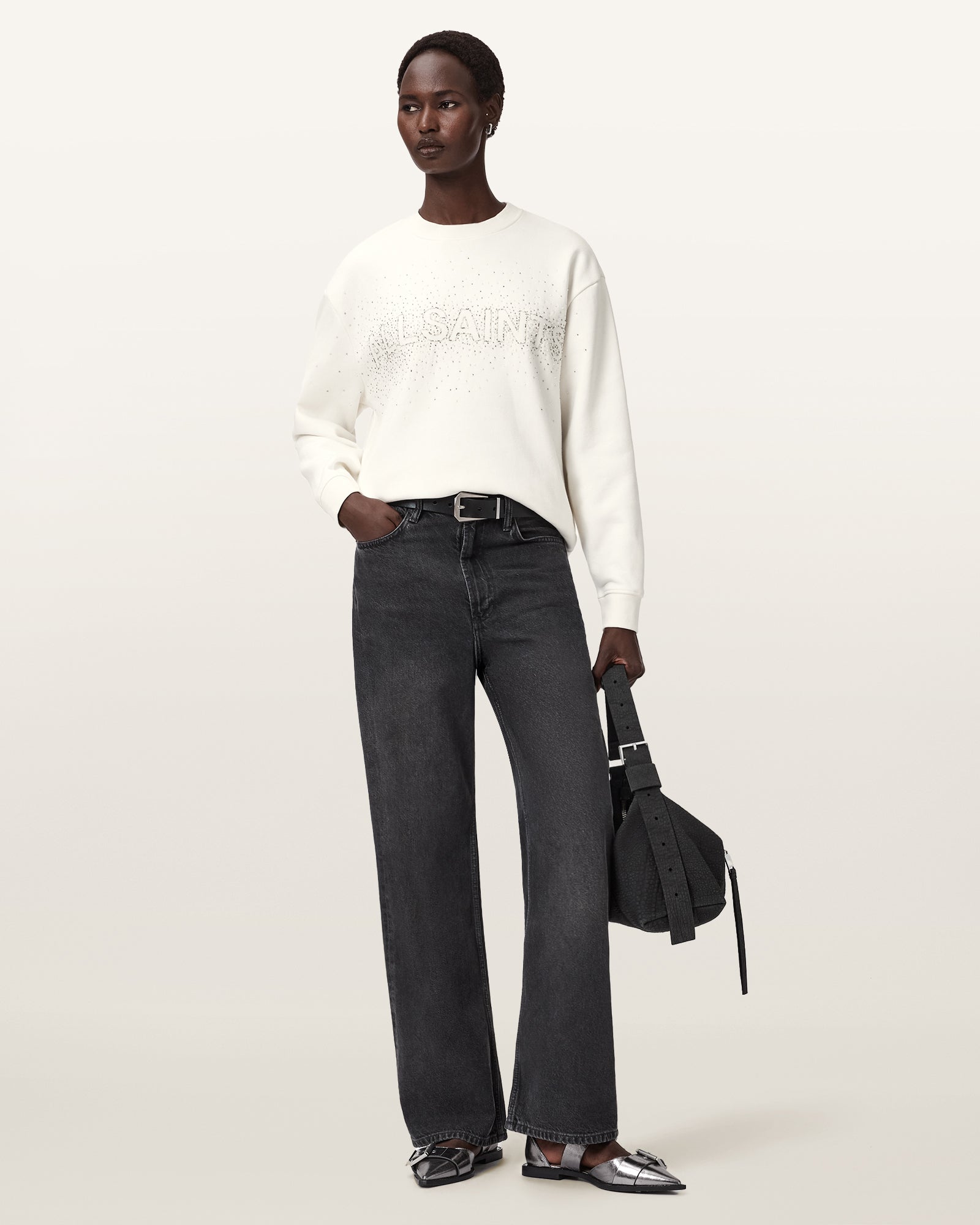 White Color Sprinkle Etta Sweater from AllSaints