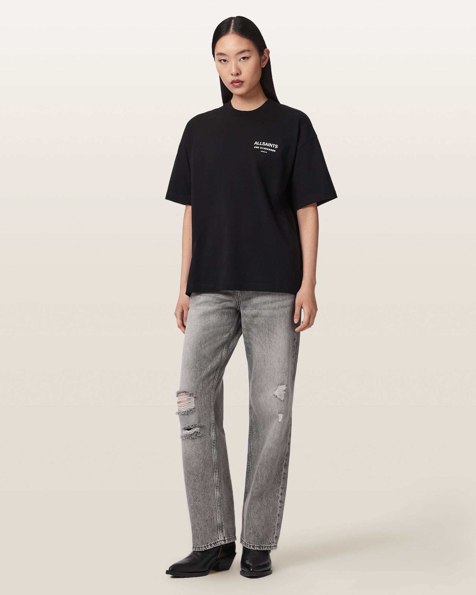 Black Color Eliana Etta Tee from AllSaints