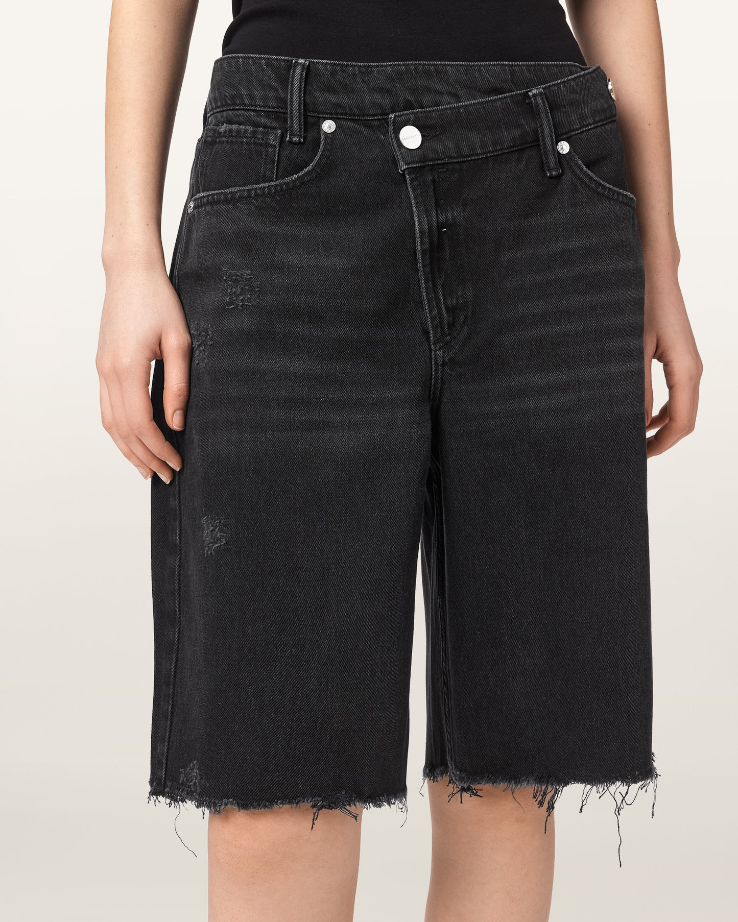 Washed Black Color Aki Crossover Short from AllSaints