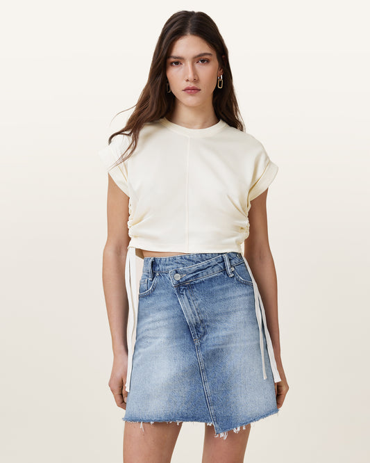 TOFU WHITE Color Mira Satin Tee from AllSaints