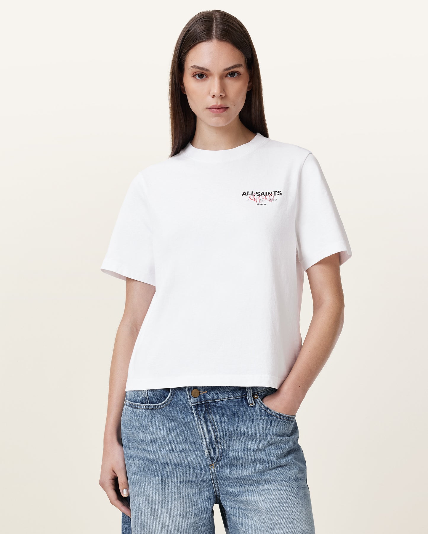 Optic White Color Amore Lisa Tee from AllSaints