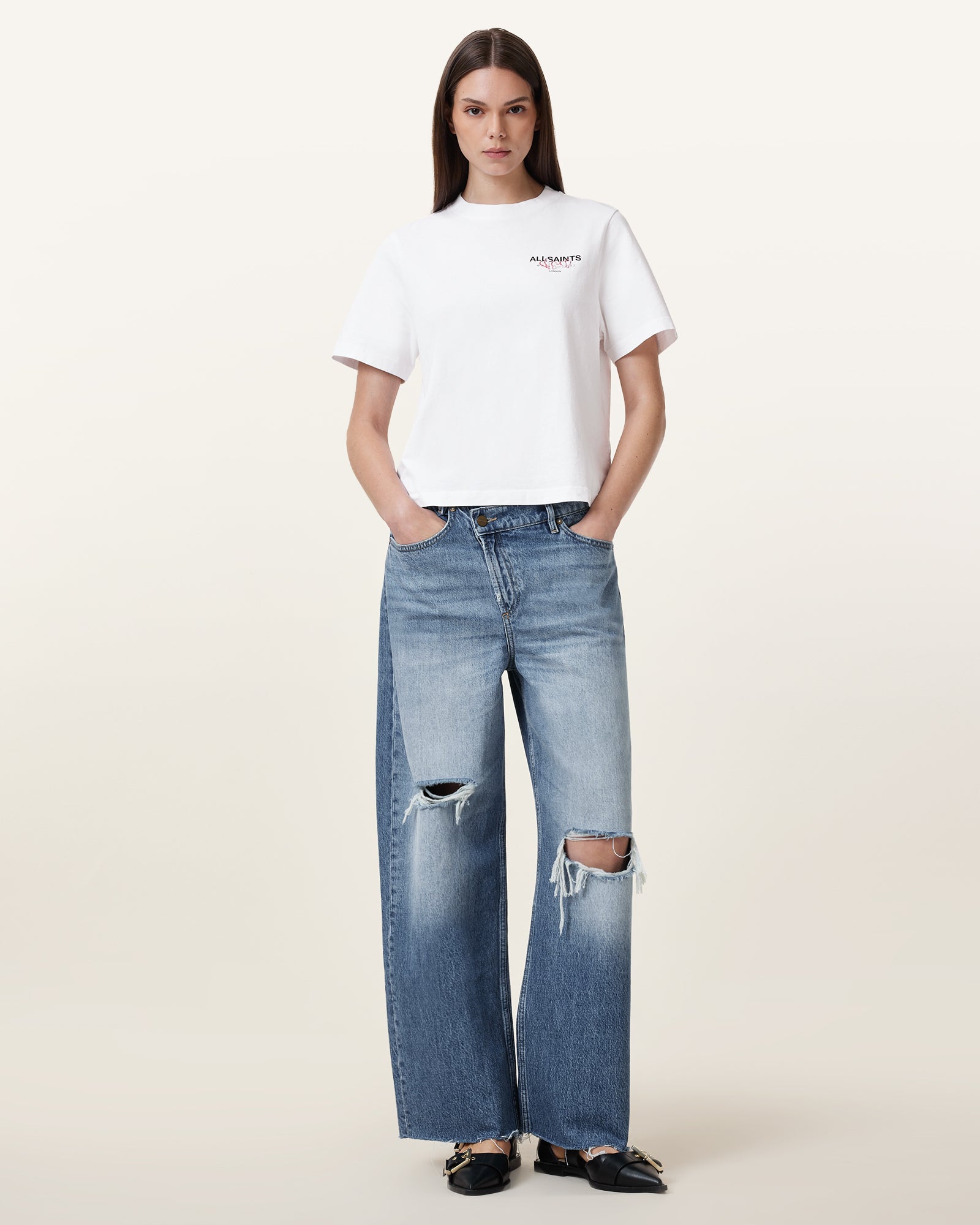 Optic White Color Amore Lisa Tee from AllSaints