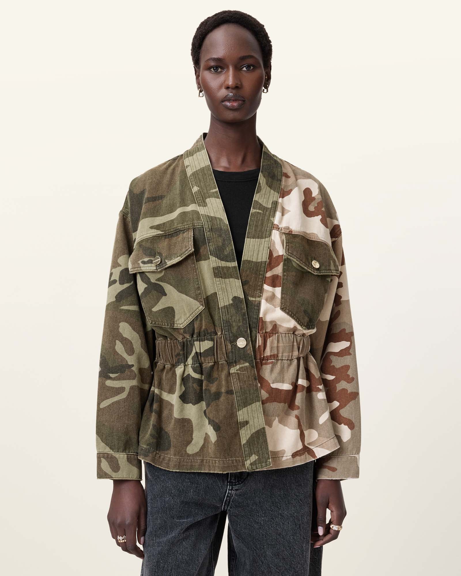 CAMO GREEN Color Amelia Camo Jacket from AllSaints