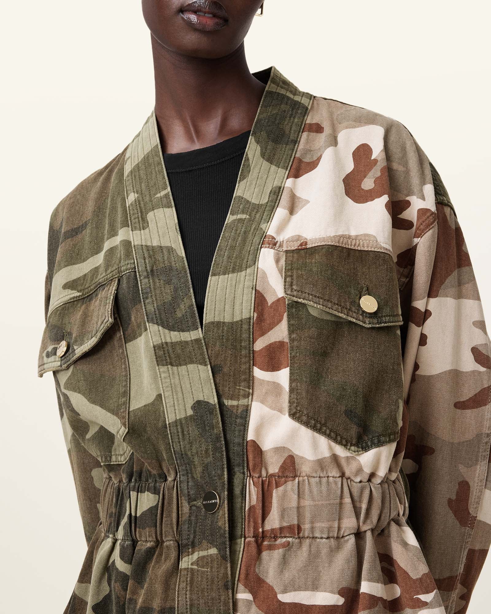 CAMO GREEN Color Amelia Camo Jacket from AllSaints