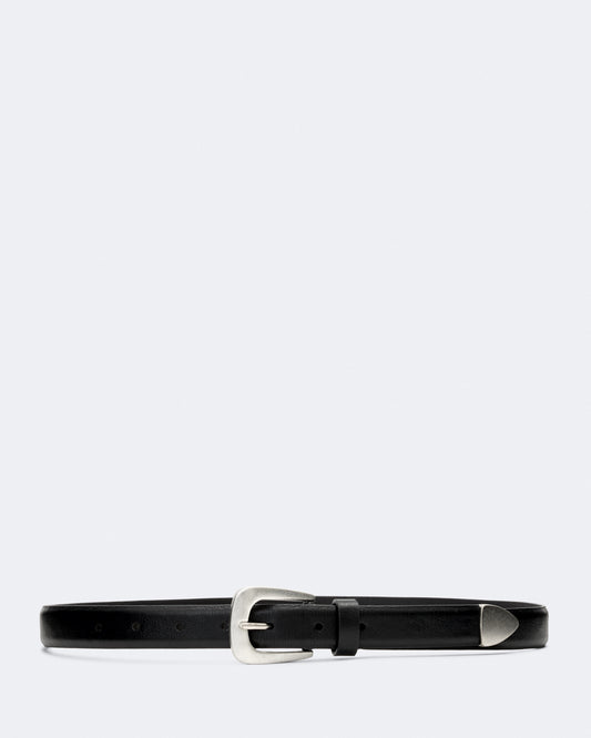 Black Waxed Color Romy Belt from AllSaints
