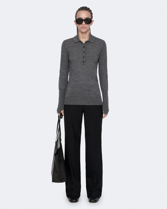 Grey Marl Color Martel Polo Shirt from AllSaints