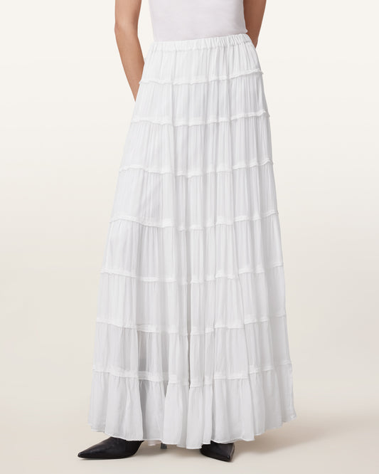 Chalk White Color Eva Maxi Skirt from AllSaints