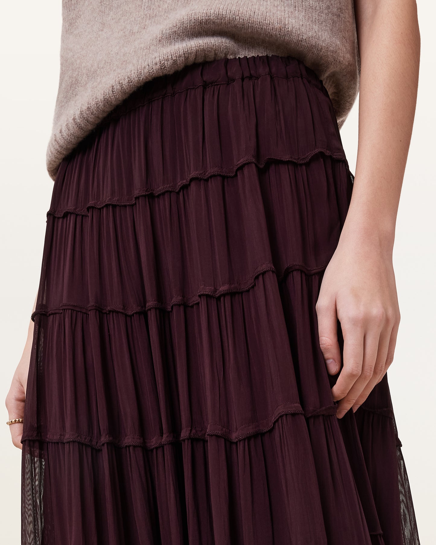 PLUM BROWN Color Eva Maxi Skirt from AllSaints